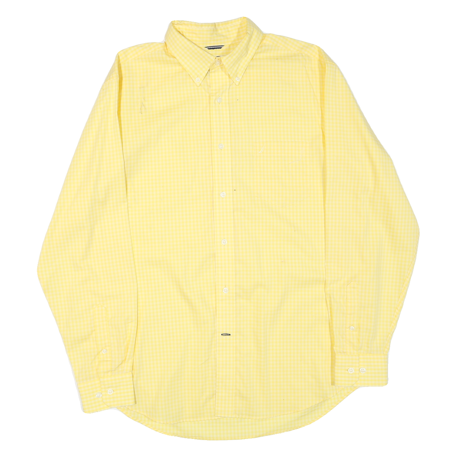 NAUTICA Womens Yellow Check Shirt L Button Down Cotton Blend Casual Refurbished - N/A refurbished available on Cerqular