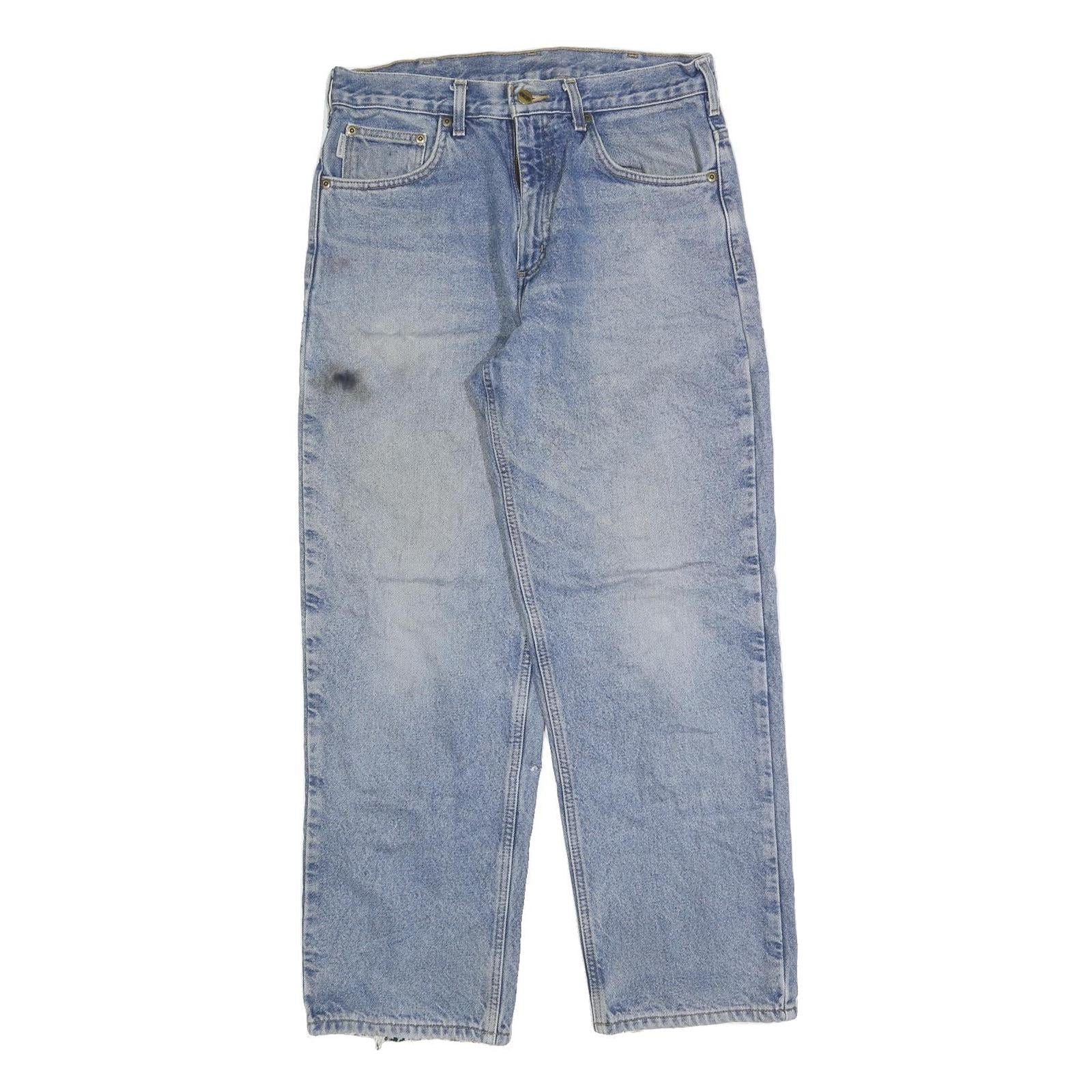 CARHARTT Mens Jeans Blue Regular Straight Denim Stone Wash W32 L30 Casual Refurbished - N/A refurbished available on Cerqular