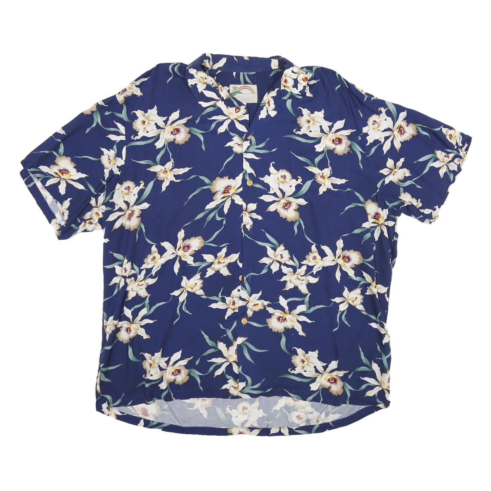 PARADISE FOUND Mens Blue Floral Shirt XL Cotton Blend Summer Casual Refurbished - N/A refurbished available on Cerqular