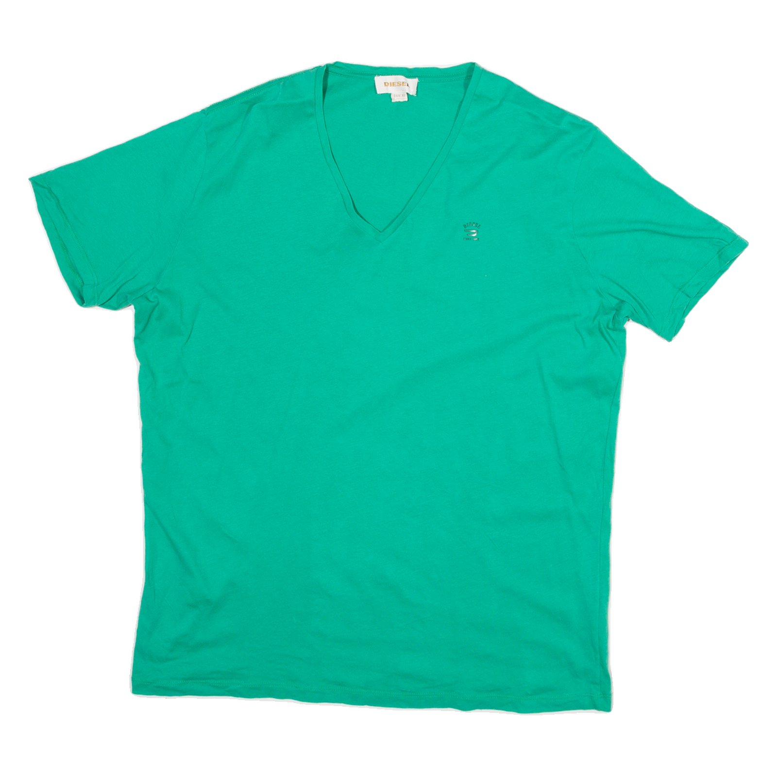 DIESEL Womens T-Shirt Green V-Neck XL Refurbished - N/A refurbished available on Cerqular