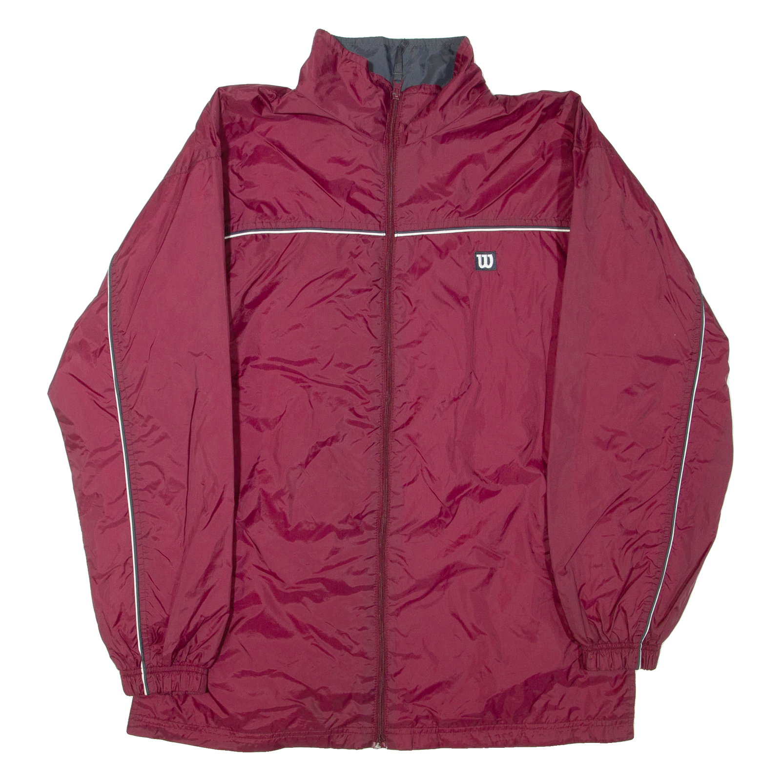 WILSON Mens Track Jacket Maroon Nylon M Refurbished - N/A refurbished available on Cerqular