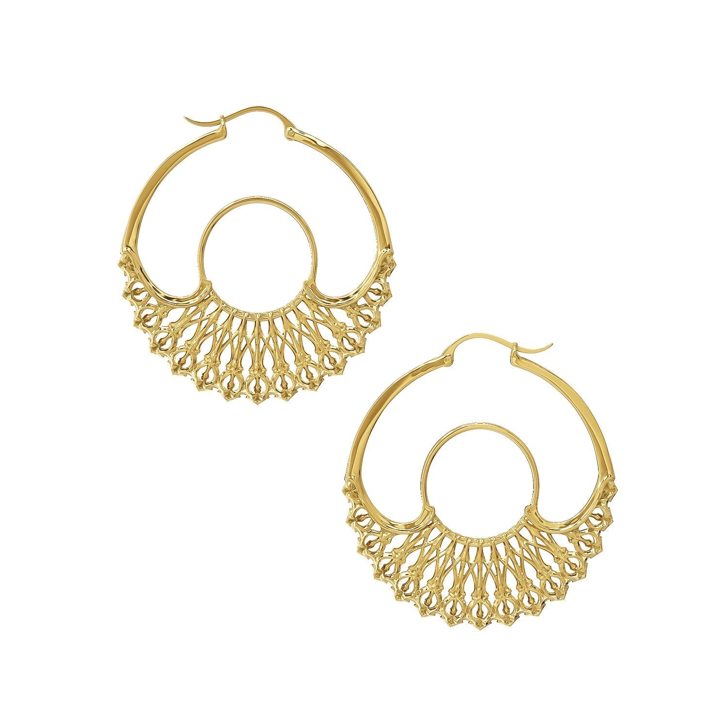 Iris Hoops Gold Medium | Size: 2 inch Refurbished - N/A (There is no well-known brand by the name "A refurbished available on Cerqular