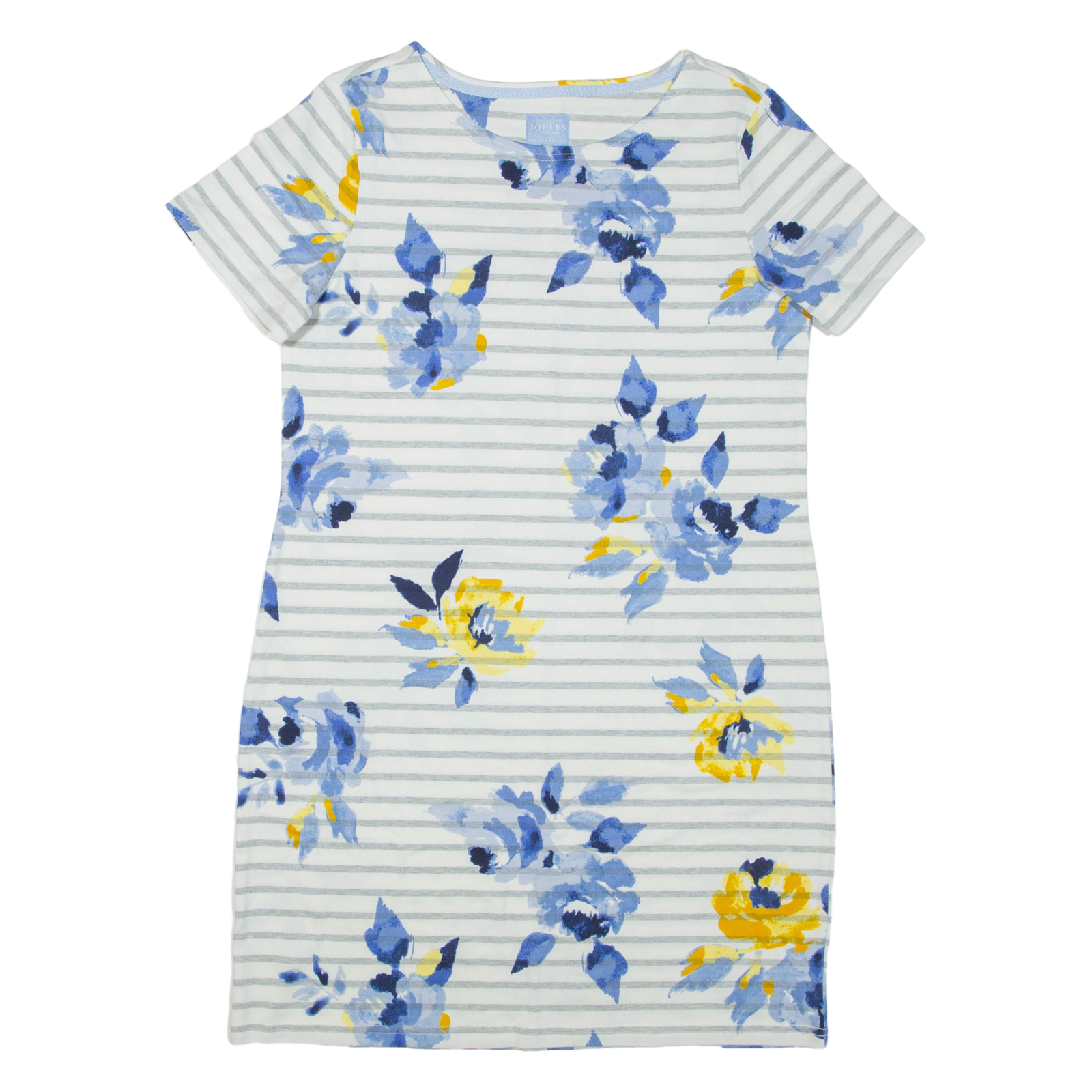 JOULES Womens T-Shirt Dress White Floral Short Sleeve Knee Length UK 14 Refurbished - N/A refurbished available on Cerqular