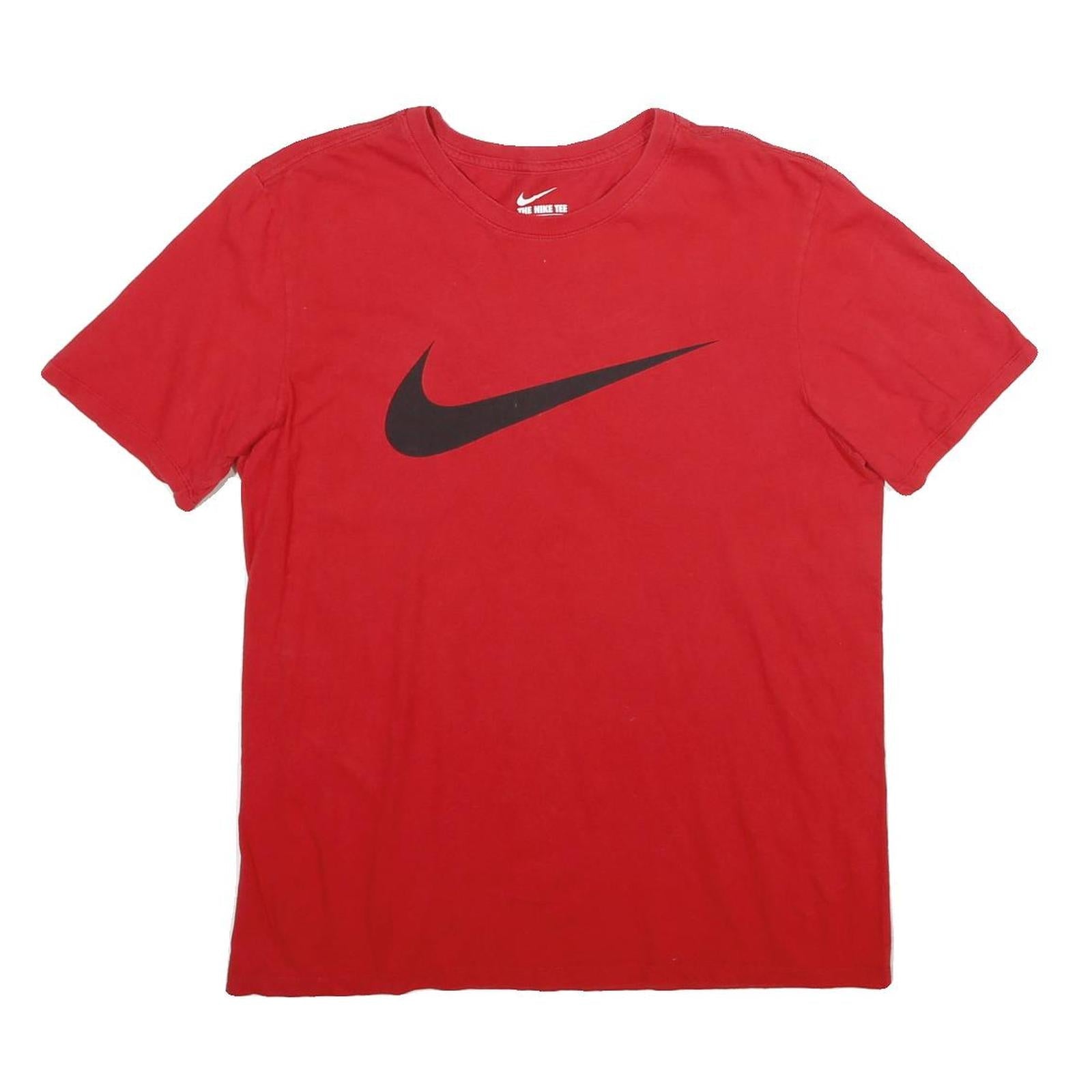Buy NIKE Mens Red Crew Neck Short Sleeve Classic T-Shirt M Cotton Logo Refurbished - $19.49 NIKE Mens Red Crew Neck Short Sleeve Classic T-Shirt M Cotton Logo Refurbished - N/A refurbished available on Cerqular