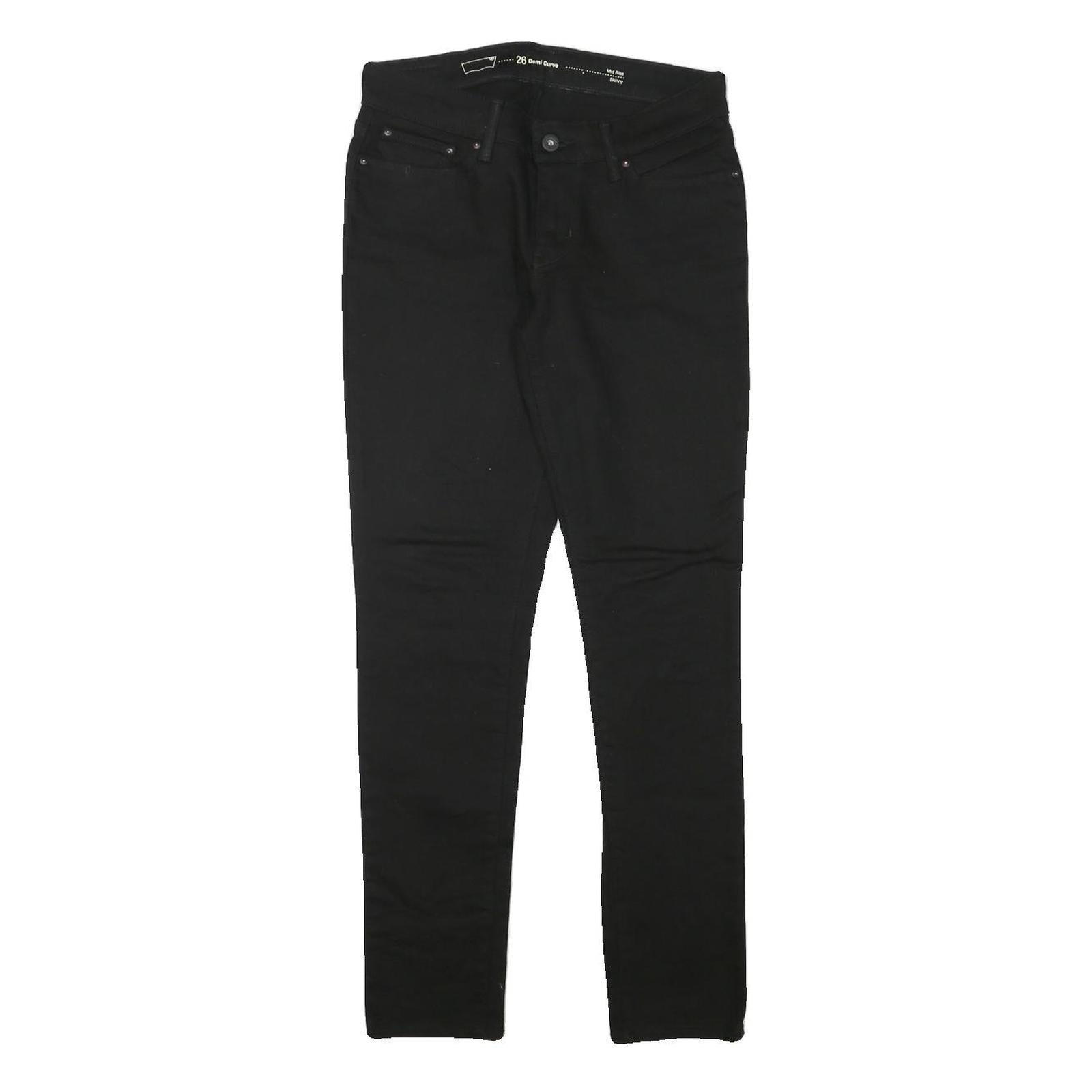 LEVI'S Womens Black Slim Skinny Denim Light W26 L28 Zip Cotton Blend Jeans Refurbished - N/A refurbished available on Cerqular