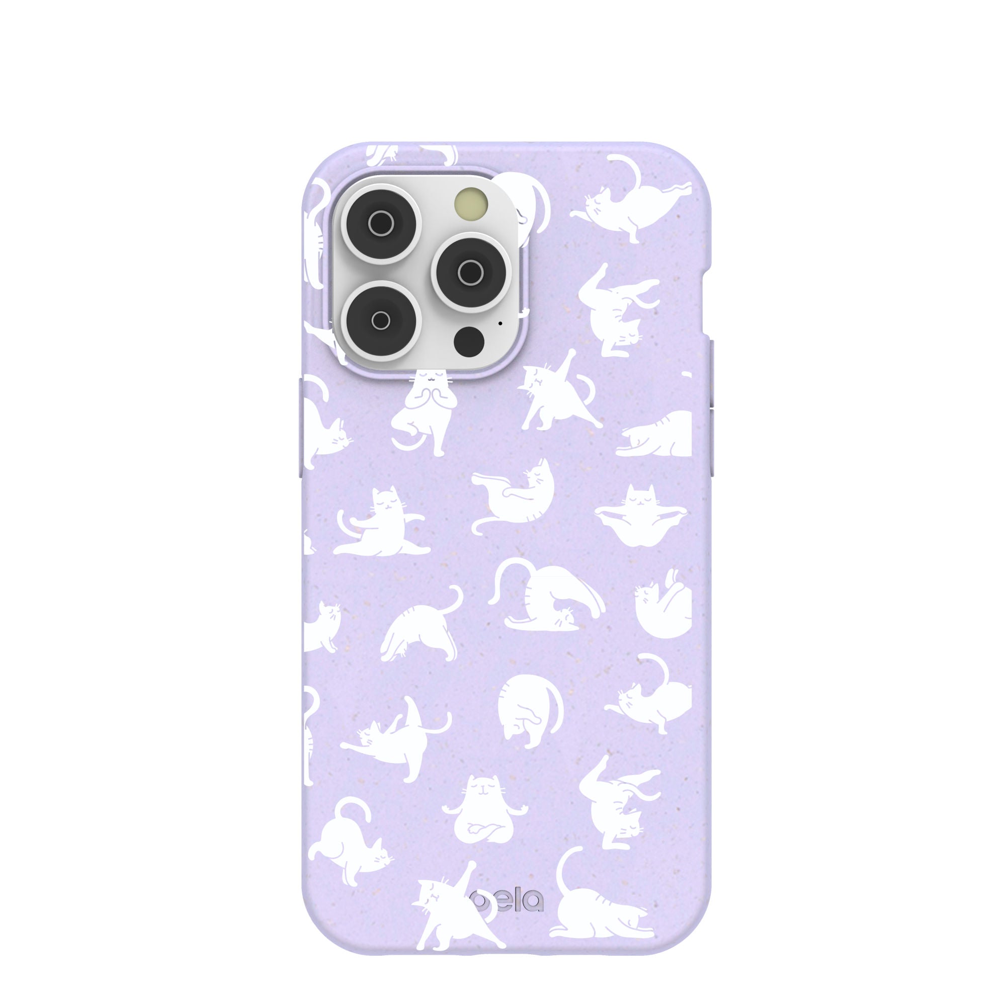 Lavender Yoga Cat iPhone 14 Pro Max Case Refurbished - Pela Case refurbished available on Cerqular