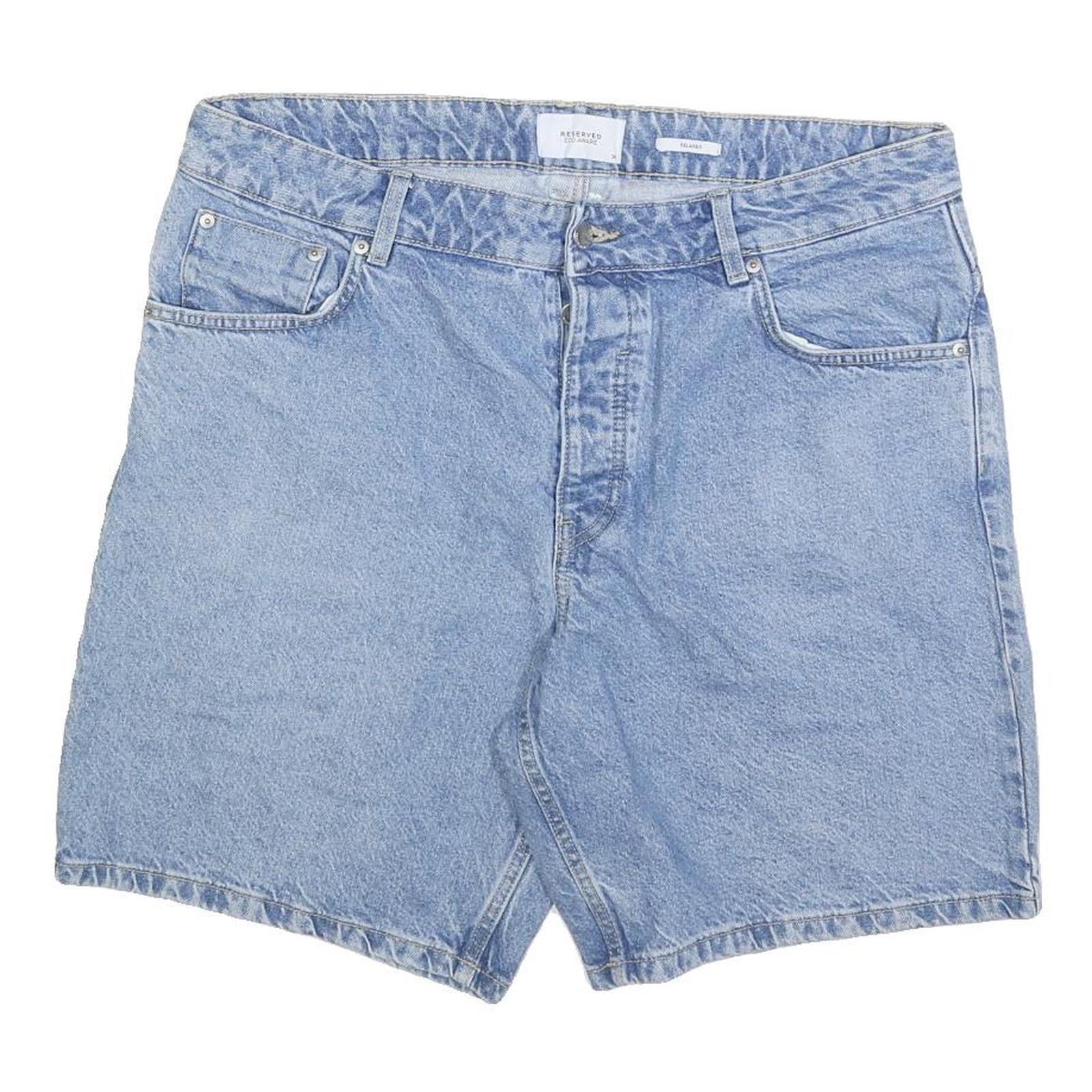 Buy RESERVED Mens Shorts Blue Denim Casual L W36 Cotton Blend Comfortable Fit Refurbished - $18.19 RESERVED Mens Shorts Blue Denim Casual L W36 Cotton Blend Comfortable Fit Refurbished - N/A refurbished available on Cerqular