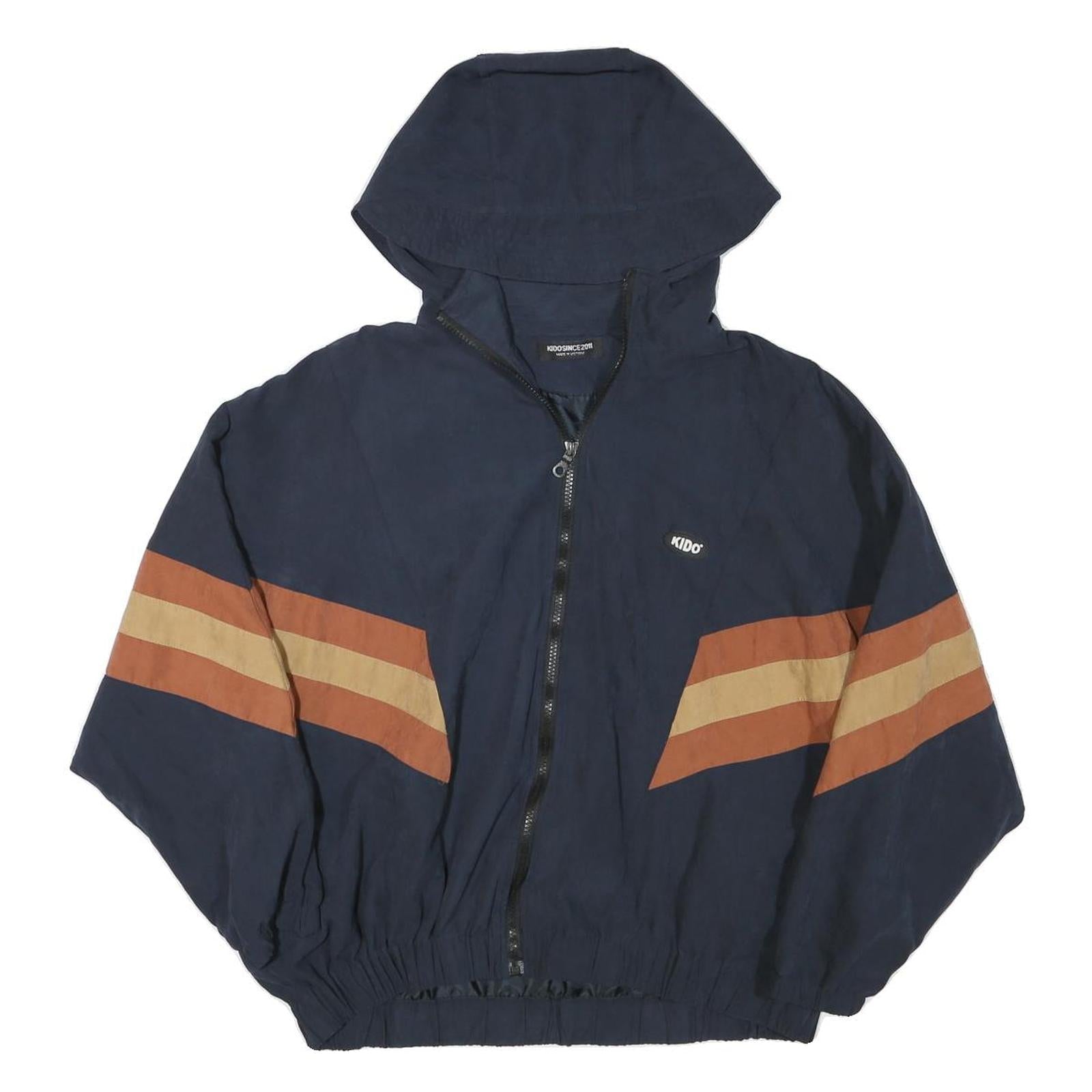 KIDSINCE2011 Womens Navy Blue & Brown Zip Jacket L Polyester Blend Colourblock Refurbished - N/A refurbished available on Cerqular