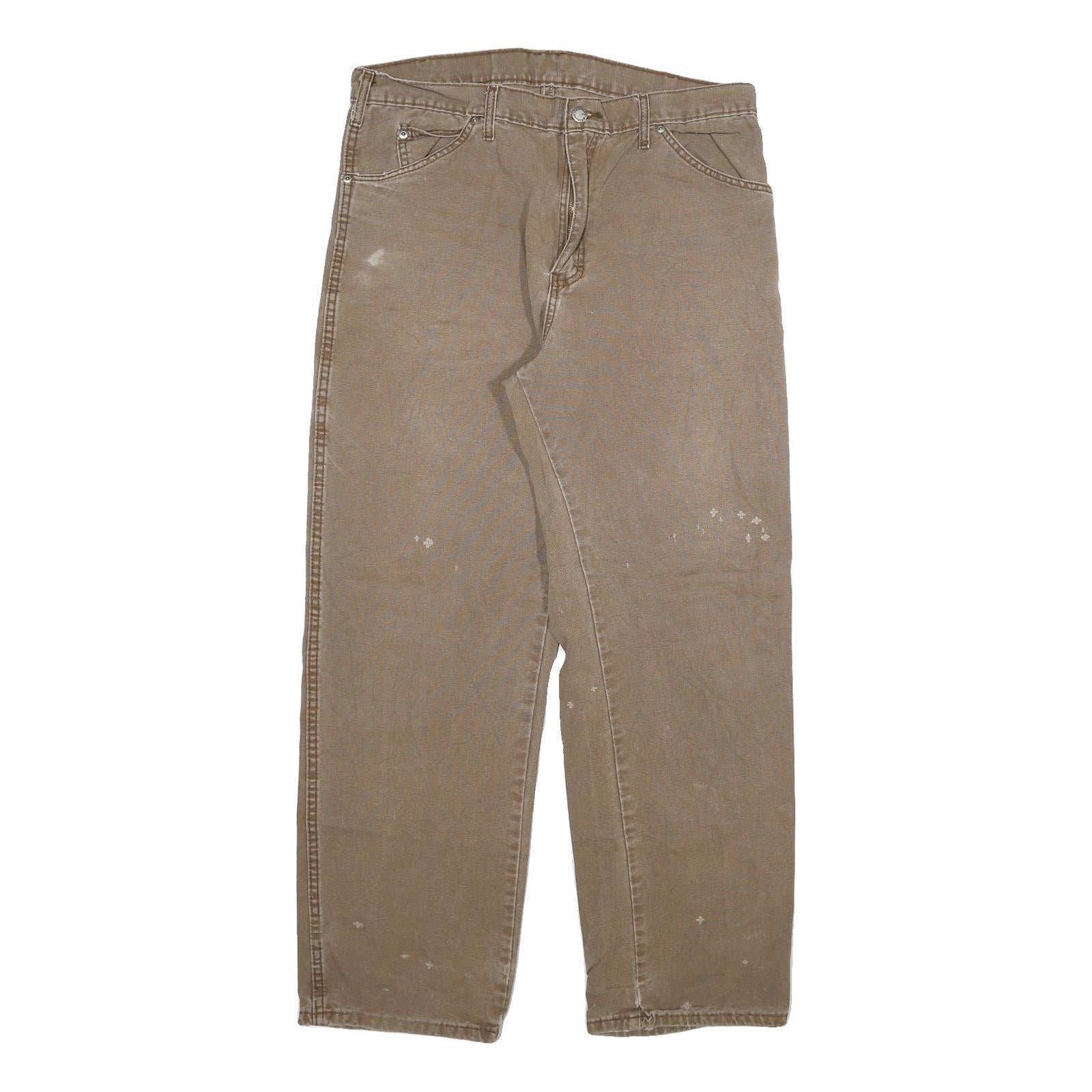 DICKIES Mens Jeans Beige Regular Straight Denim W34 L29 Workwear Zip Closure Refurbished - N/A refurbished available on Cerqular