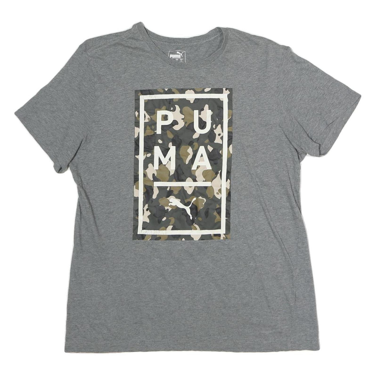 PUMA Mens Grey Camo Graphic T-Shirt L Short Sleeve Crew Neck Casual Wear Refurbished - N/A refurbished available on Cerqular