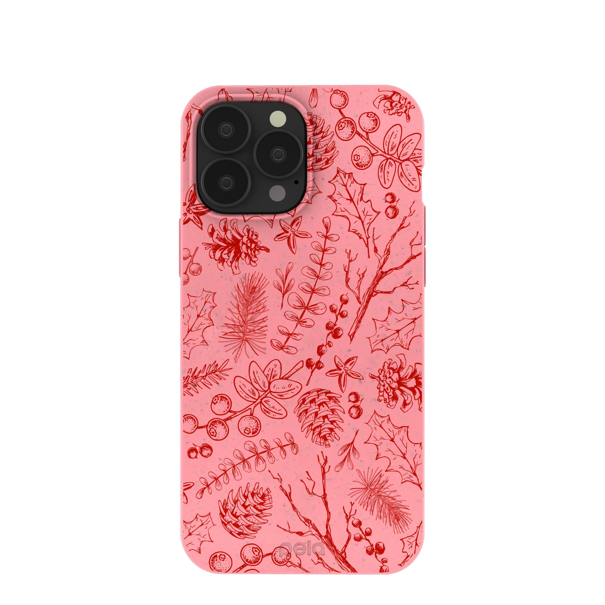 Bubblegum Pink Festive Forest iPhone 13 Pro Max Case Refurbished - Pela Case refurbished available on Cerqular