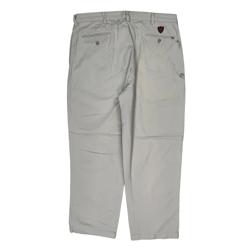 Polo By Ralph Lauren Trousers - 36W 29L Beige Cotton Refurbished - Thrifted (note: this is a term often used to describe second- refurbished available on Cerqular