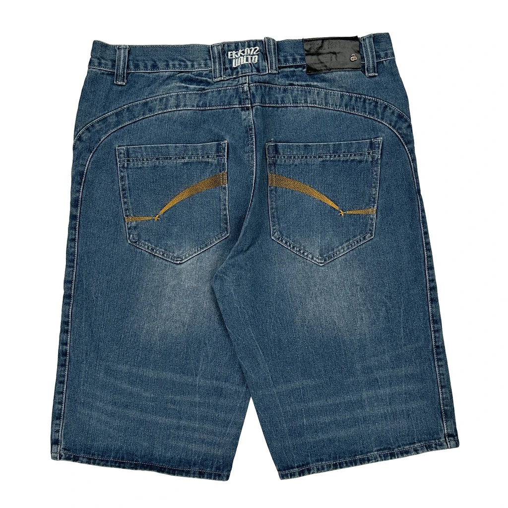 Ekko 72 Denim Shorts - 38W 12L Blue Cotton Refurbished - Thrifted (note: this is a term often used to describe second- refurbished available on Cerqular