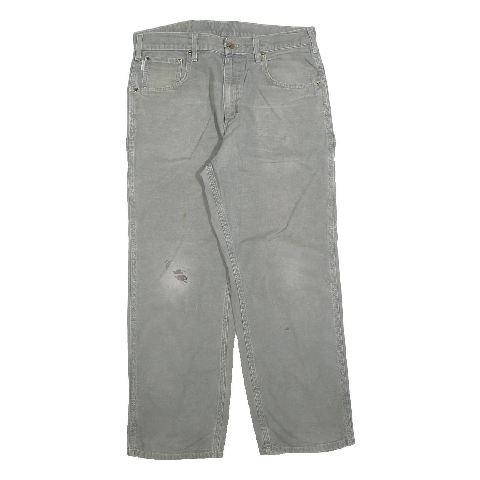 Buy CARHARTT Mens Cotton Blend Grey Loose Straight Trousers W34 L30 Workwear Casual Refurbished - $49.39 CARHARTT Mens Cotton Blend Grey Loose Straight Trousers W34 L30 Workwear Casual Refurbished - N/A refurbished available on Cerqular