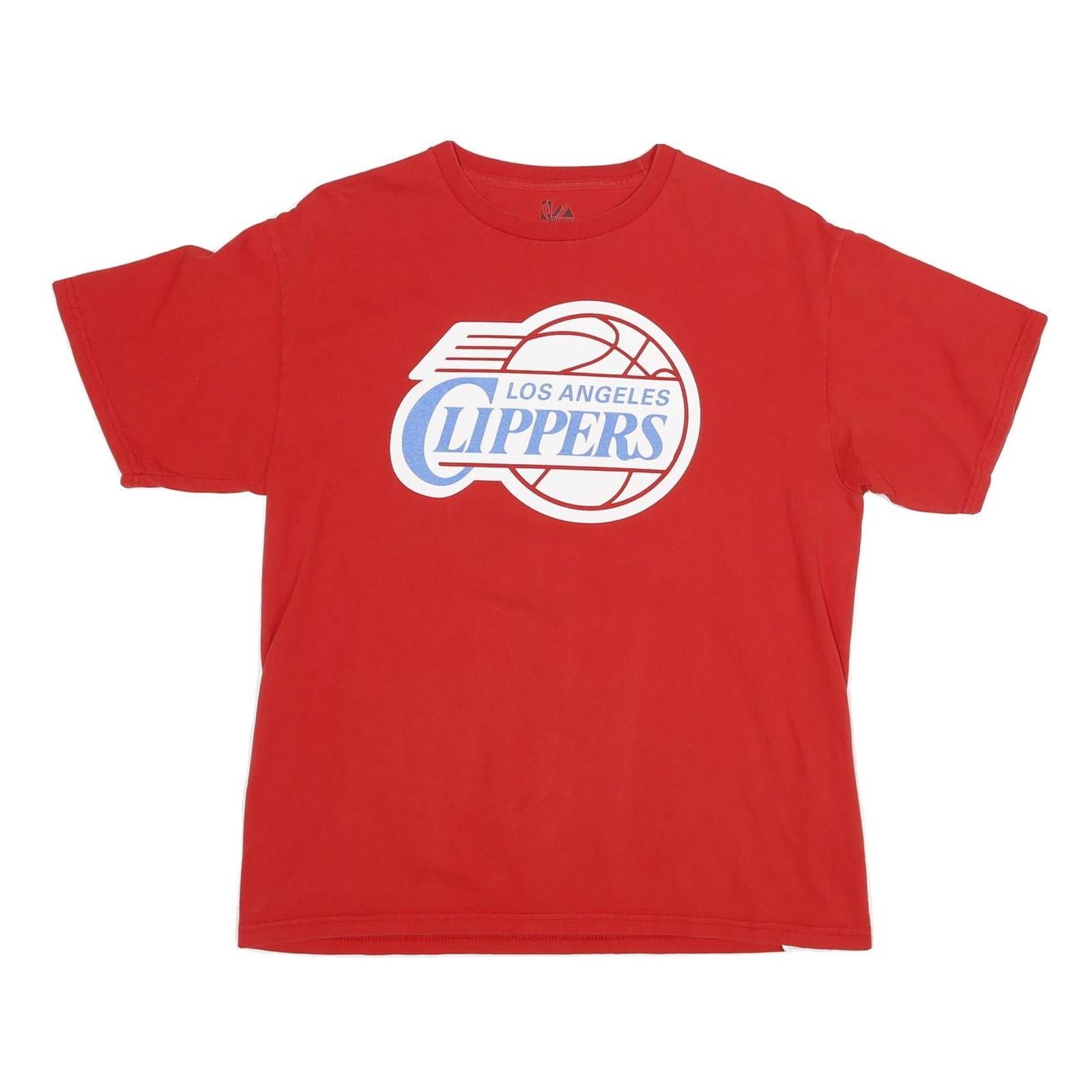 MAJESTIC Mens Red Los Angeles Clippers T-Shirt L Short Sleeve Crew Neck Refurbished - N/A refurbished available on Cerqular