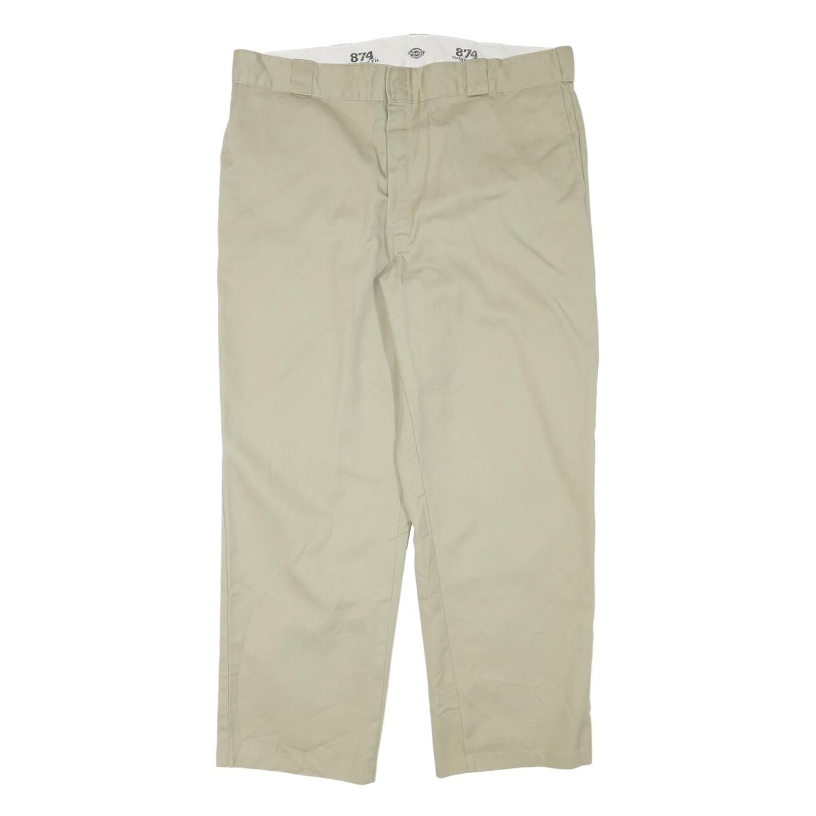 DICKIES Mens Cotton Blend Beige Relaxed Straight Trousers W38 L28 Workwear Zip Refurbished - N/A refurbished available on Cerqular