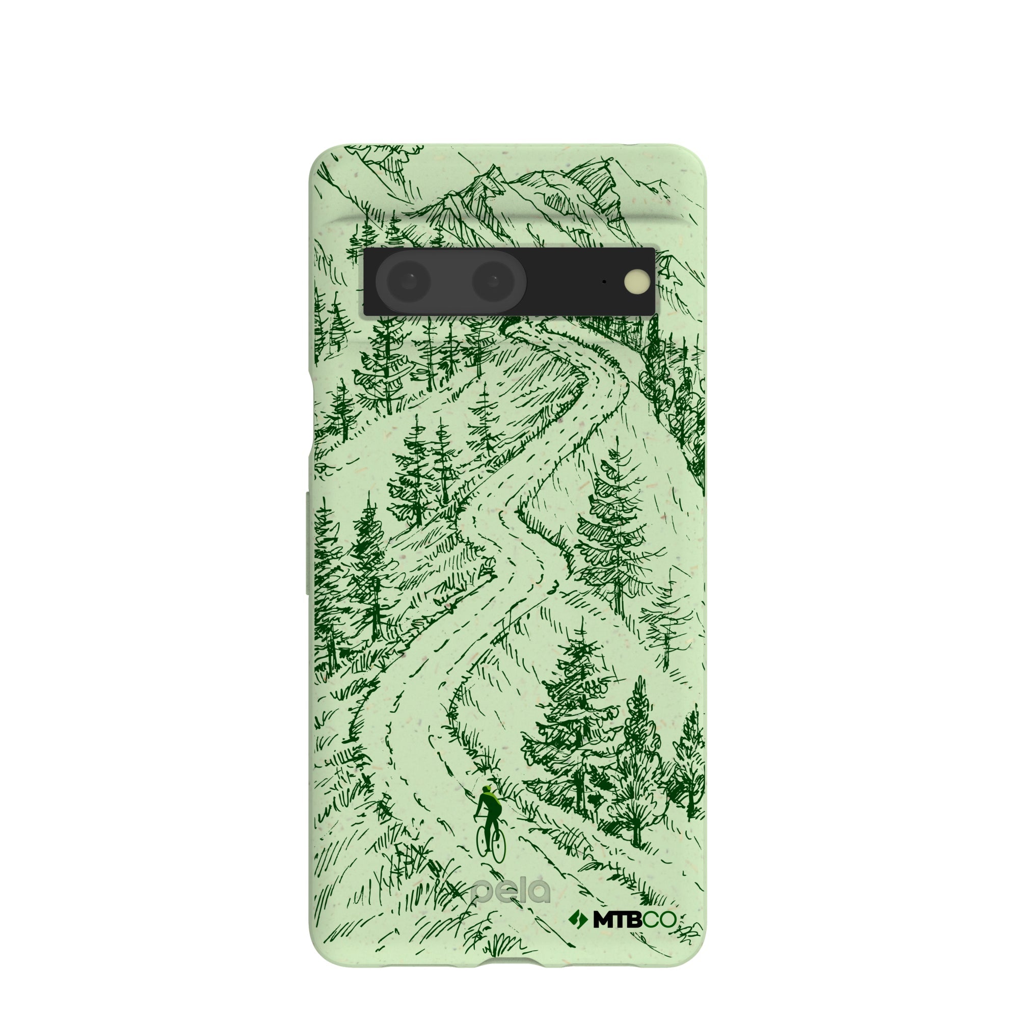 Buy Sage Green Into the Mountains MTBCO Google Pixel 7 Case Refurbished - $65.00 Sage Green Into the Mountains MTBCO Google Pixel 7 Case Refurbished - Pela Case refurbished available on Cerqular