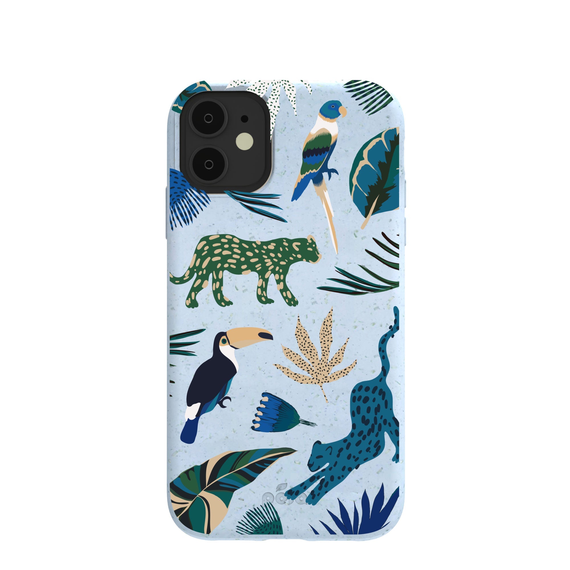 Powder Blue Tropical Rainforest iPhone 11 Case Refurbished - Pela Case refurbished available on Cerqular