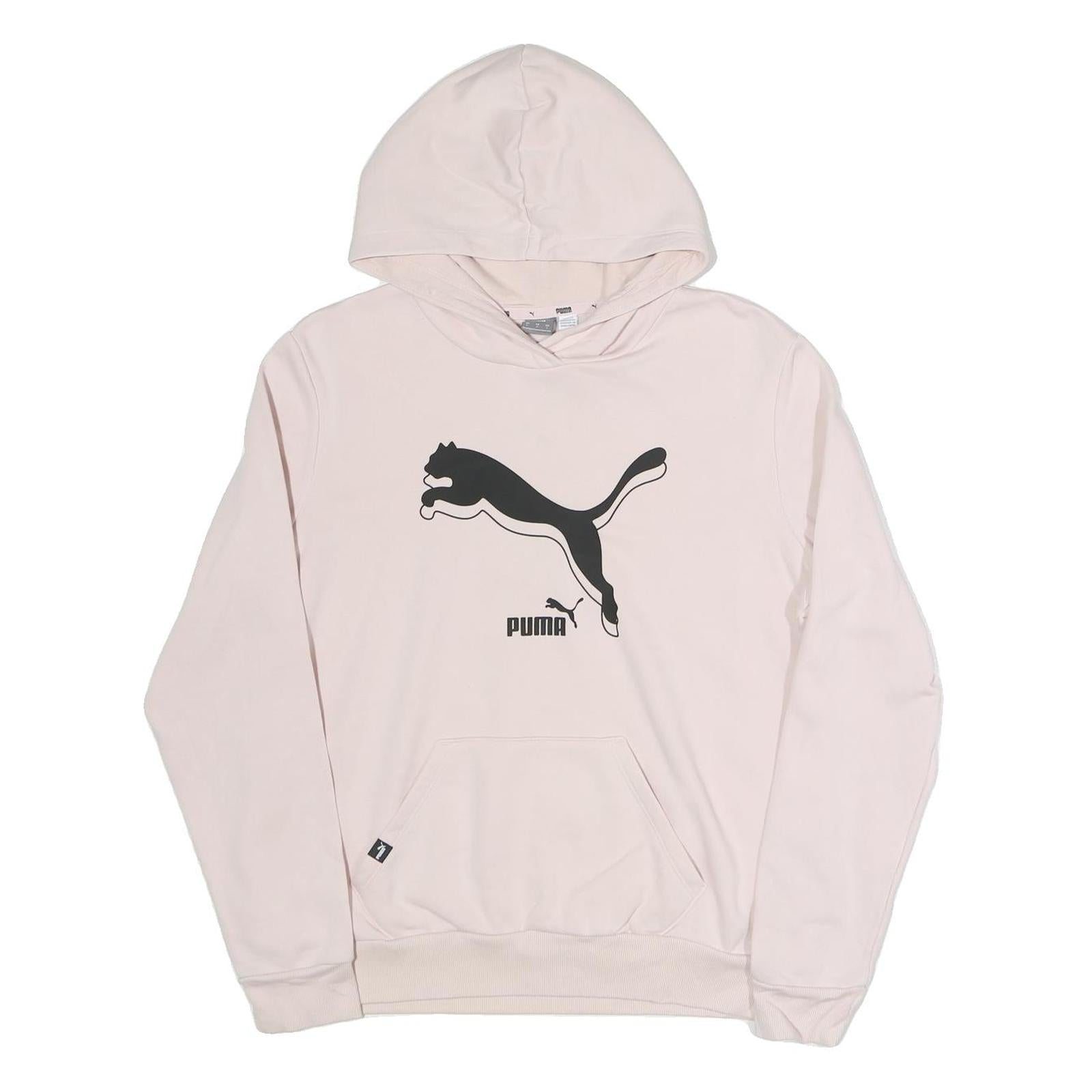 PUMA Womens Pink Hoodie L Cotton Blend Pullover Logo Sweatshirt Refurbished - N/A refurbished available on Cerqular