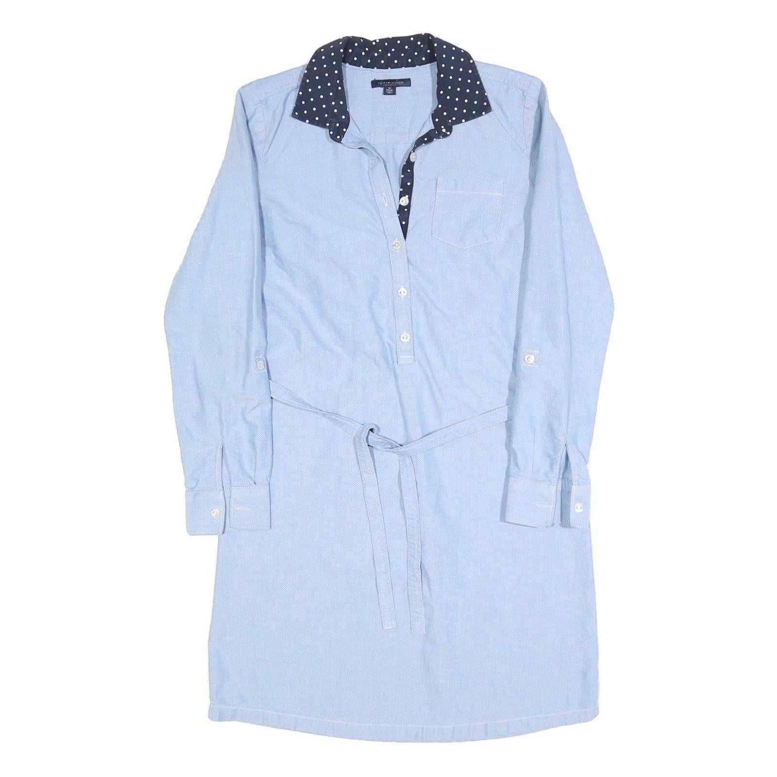 Buy TOMMY HILFIGER Womens Blue Day Cotton Blend Shirt Dress XS Polka Dot Collar Long Refurbished - $49.39 TOMMY HILFIGER Womens Blue Day Cotton Blend Shirt Dress XS Polka Dot Collar Long Refurbished - N/A refurbished available on Cerqular
