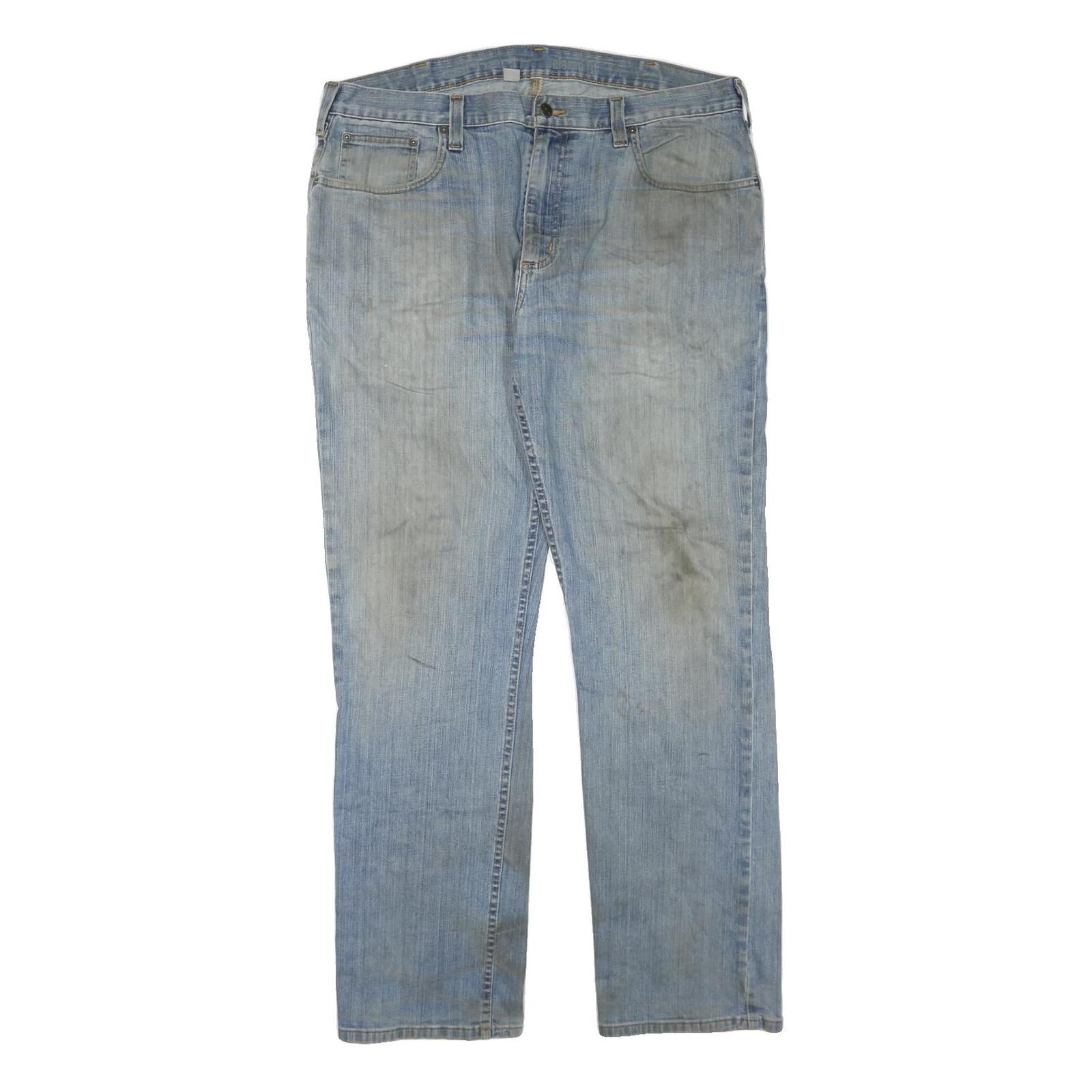 CARHARTT Mens Blue Regular Straight Denim Cotton Blend Light W36 L32 Workwear Refurbished - N/A refurbished available on Cerqular