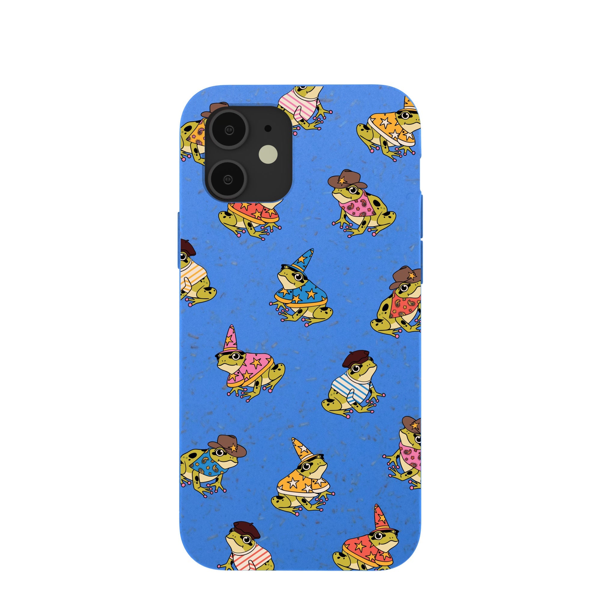 Electric Blue Fancy Frogs iPhone 12/ iPhone 12 Pro Case Refurbished - Pela Case refurbished available on Cerqular