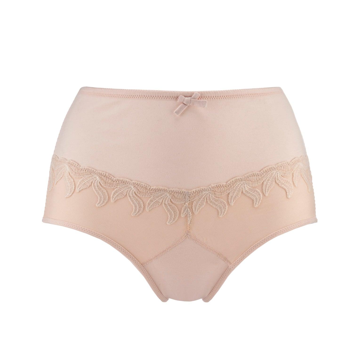 Ornate- Silk & Organic Cotton Full Brief | Size: 16 | Color: Pink Champagne Refurbished - Julie May Lingerie refurbished available on Cerqular