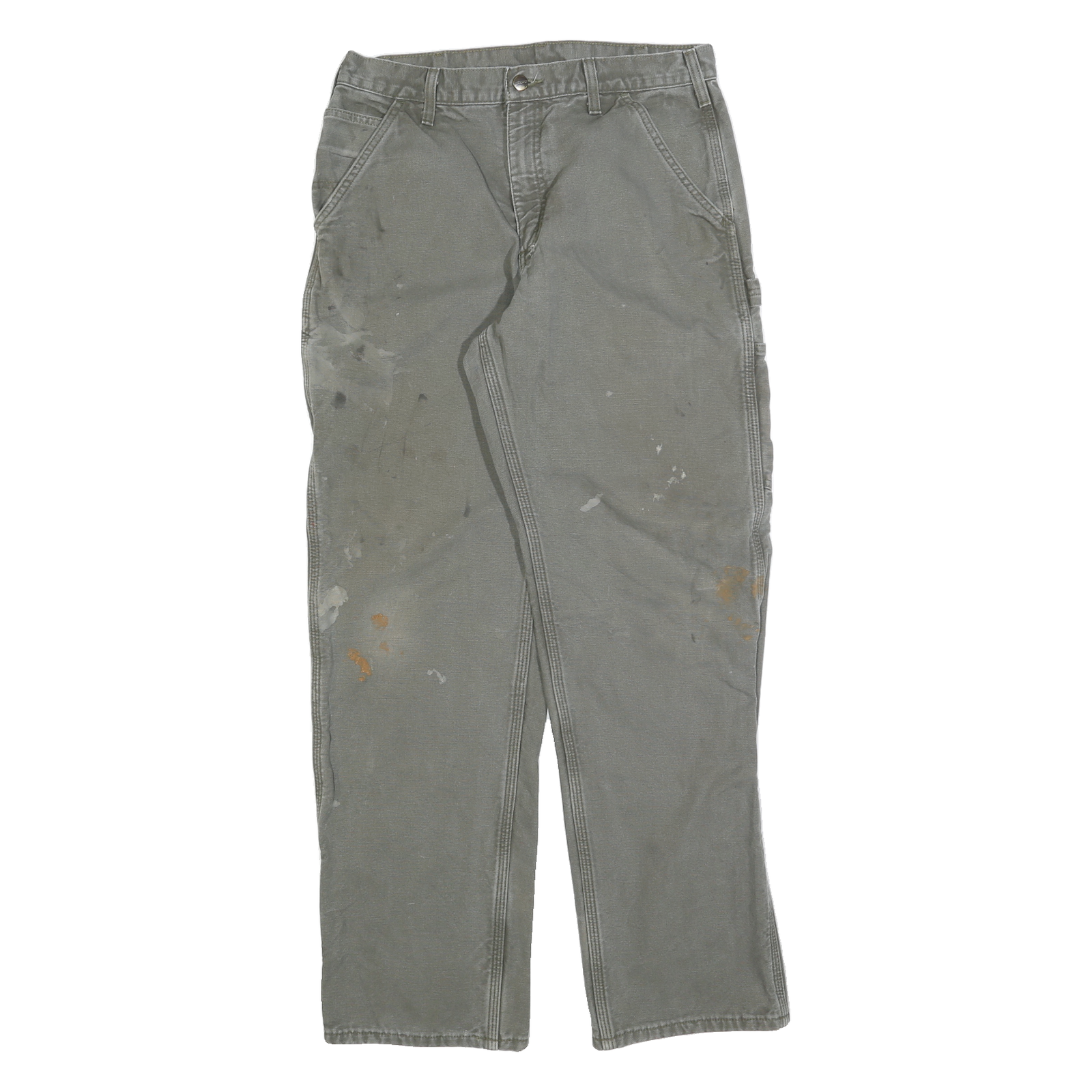 DICKIES Mens Cotton Blend Grey Regular Straight Trousers W33 L32 Workwear Refurbished - N/A refurbished available on Cerqular