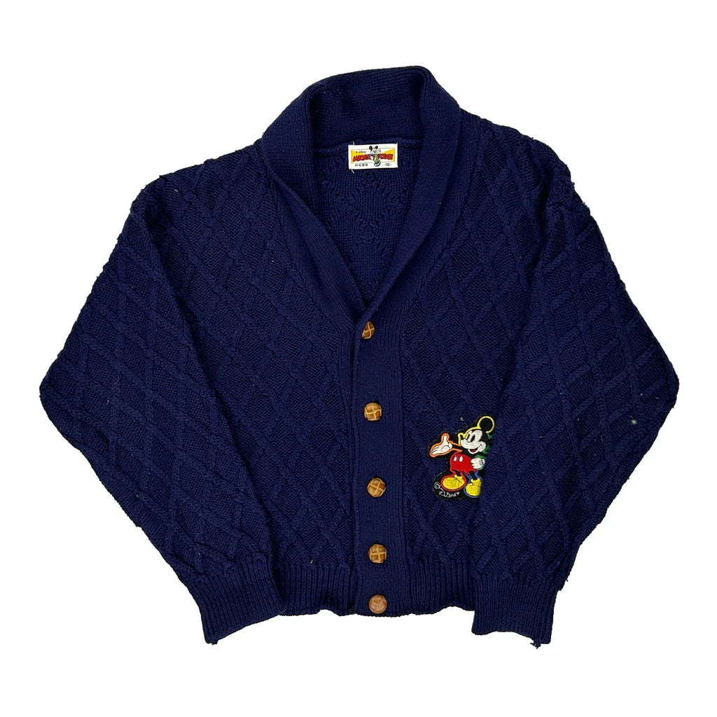 Age 10 Disney Cardigan - Medium Navy Acrylic Refurbished - Thrifted (note: this is a term often used to describe second- refurbished available on Cerqular