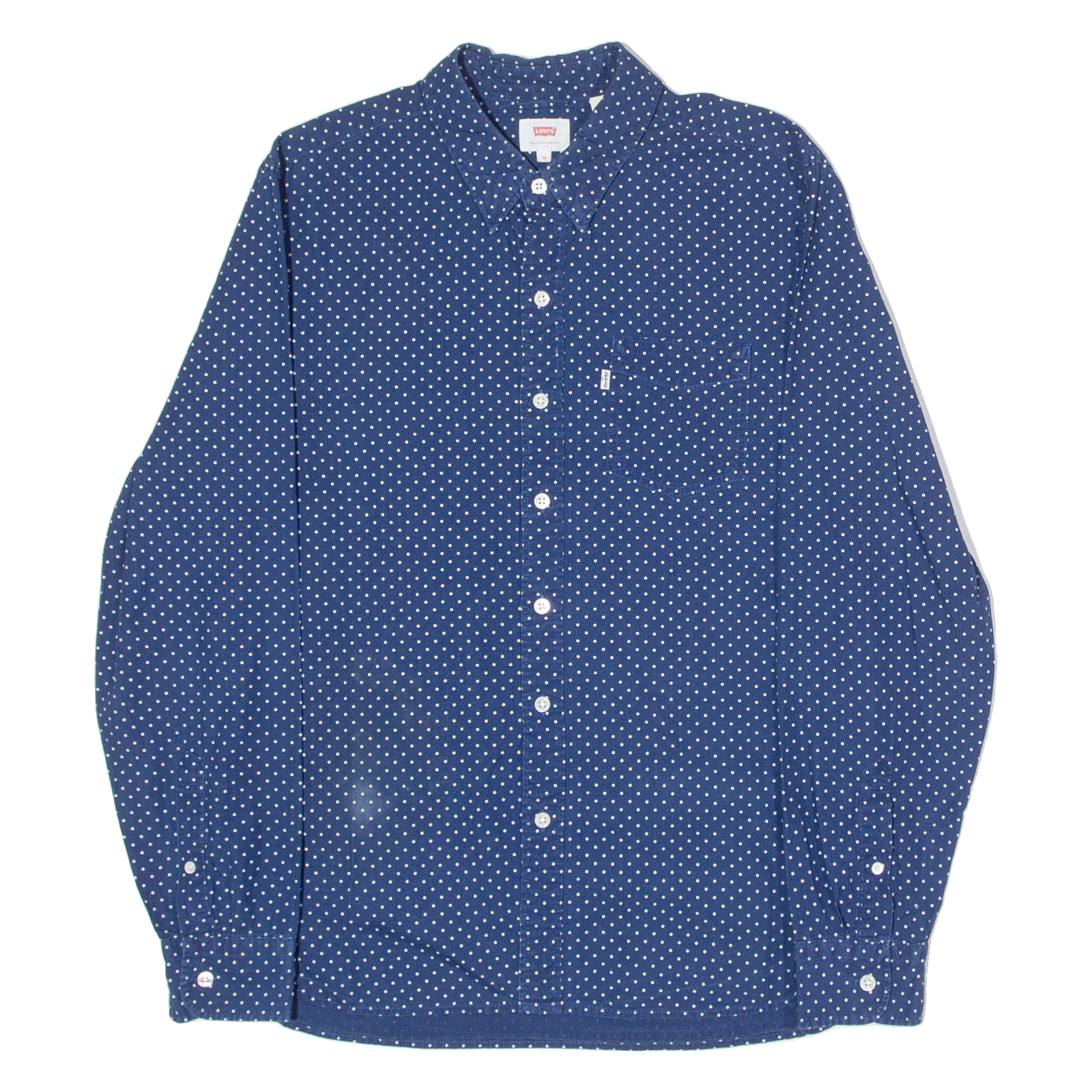 LEVI'S Mens Shirt Blue Spotted Long Sleeve M Refurbished - N/A refurbished available on Cerqular