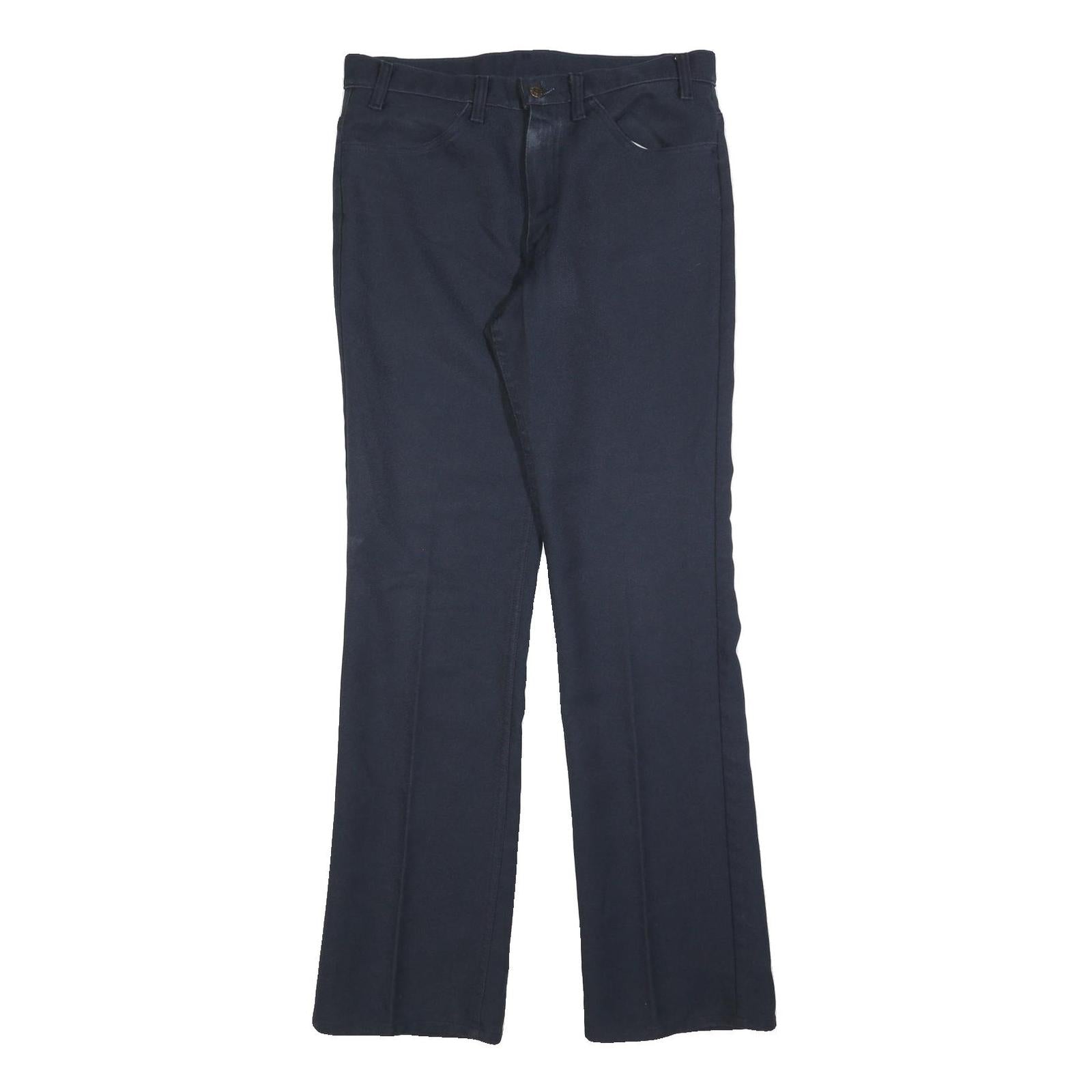 LEVI'S Mens Cotton Blend Navy Regular Straight Trousers W32 L32 Classic Zip Refurbished - N/A refurbished available on Cerqular