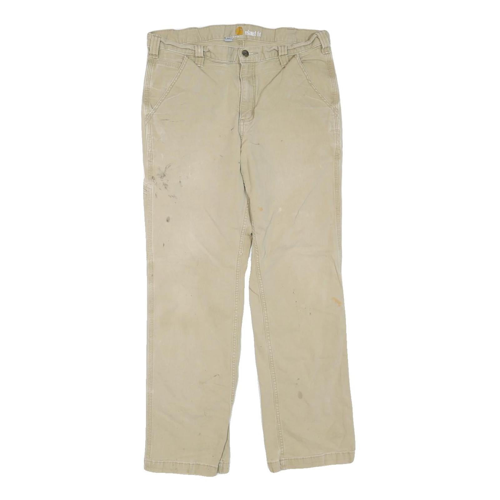 CARHARTT Mens Jeans Beige Regular Straight Denim W33 L30 Workwear Zip Closure Refurbished - N/A refurbished available on Cerqular