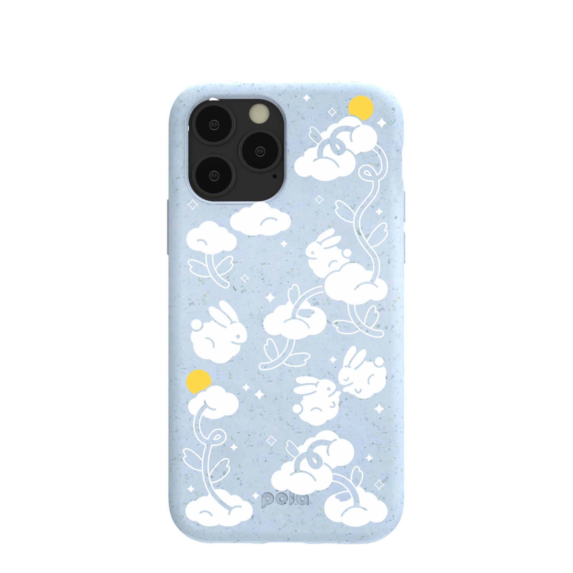Powder Blue Fluffy Flower iPhone 11 Pro Case Refurbished - Pela Case refurbished available on Cerqular