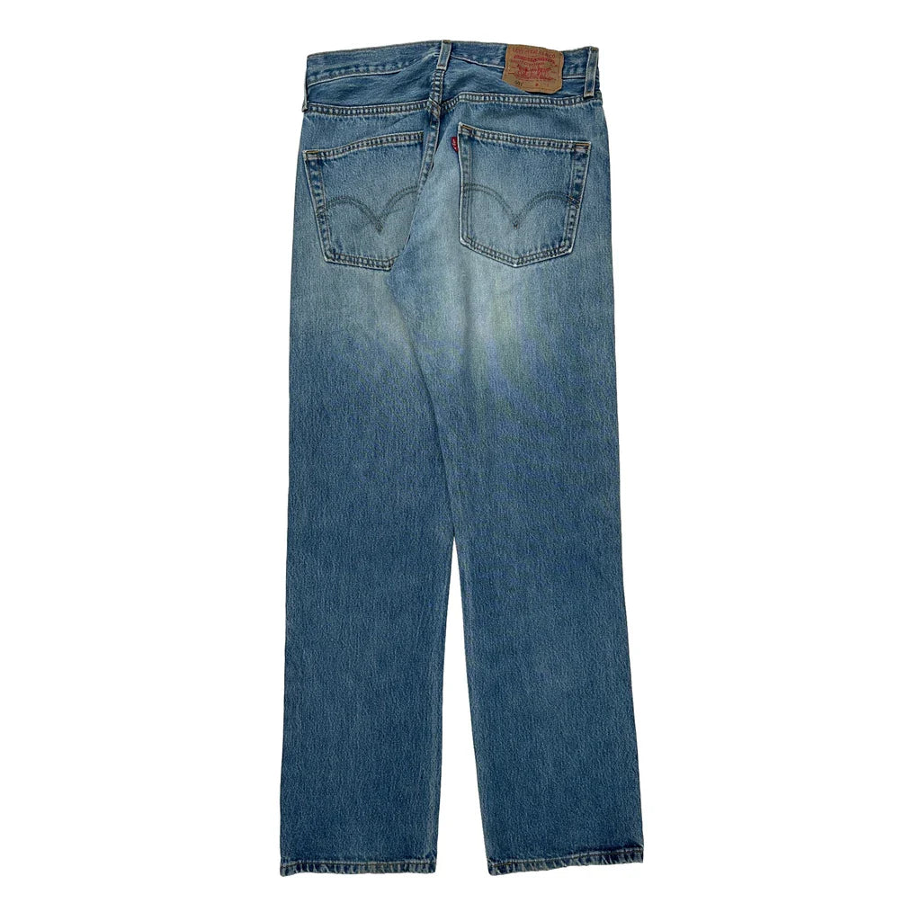 501 Levis Jeans - 29W 29L Light Wash Denim Refurbished - Thrifted (note: this is a term often used to describe second- refurbished available on Cerqular