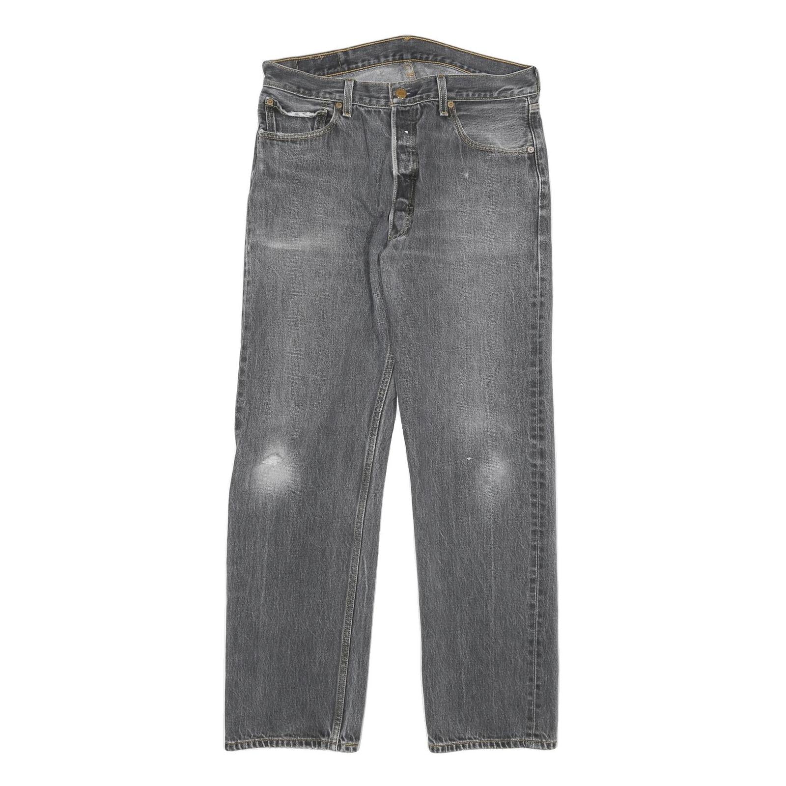 LEVI'S 501XX Mens Jeans Black Regular Straight Denim Medium W32 L30 Classic Fit Refurbished - N/A refurbished available on Cerqular