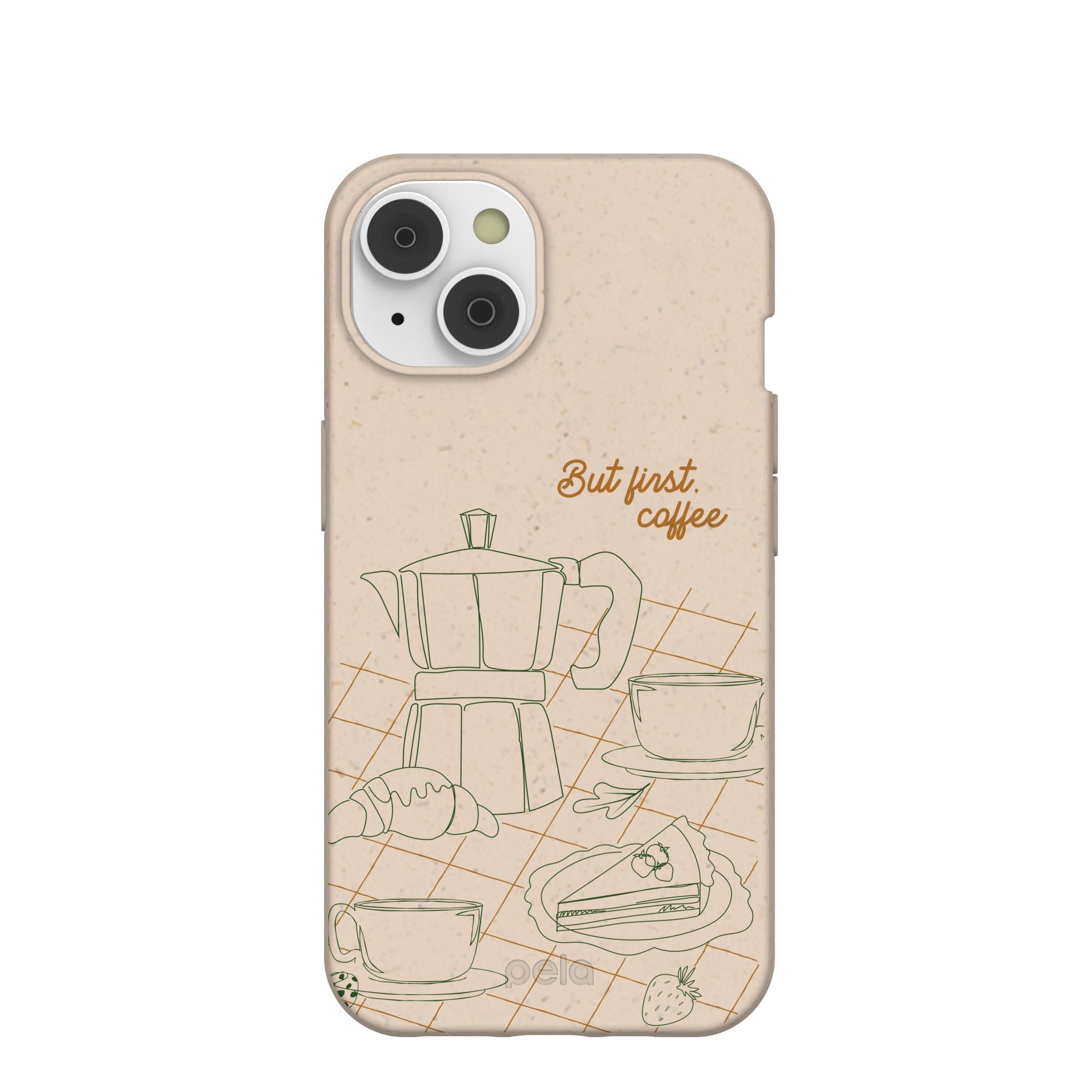 Seashell But First iPhone 14/16e Case Refurbished - Pela Case refurbished available on Cerqular