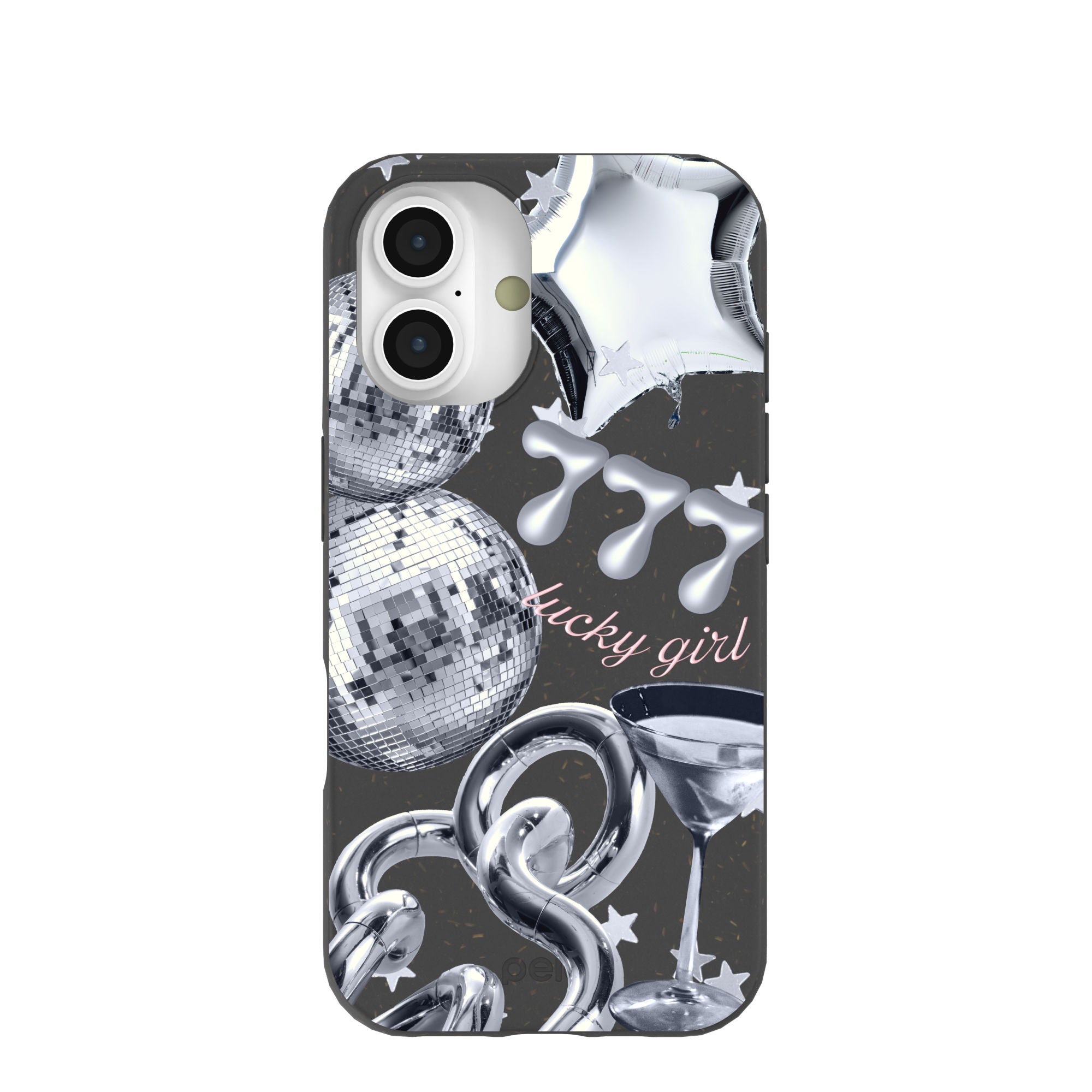 Black Cosmic Luck iPhone 16 Case Refurbished - Pela Case refurbished available on Cerqular