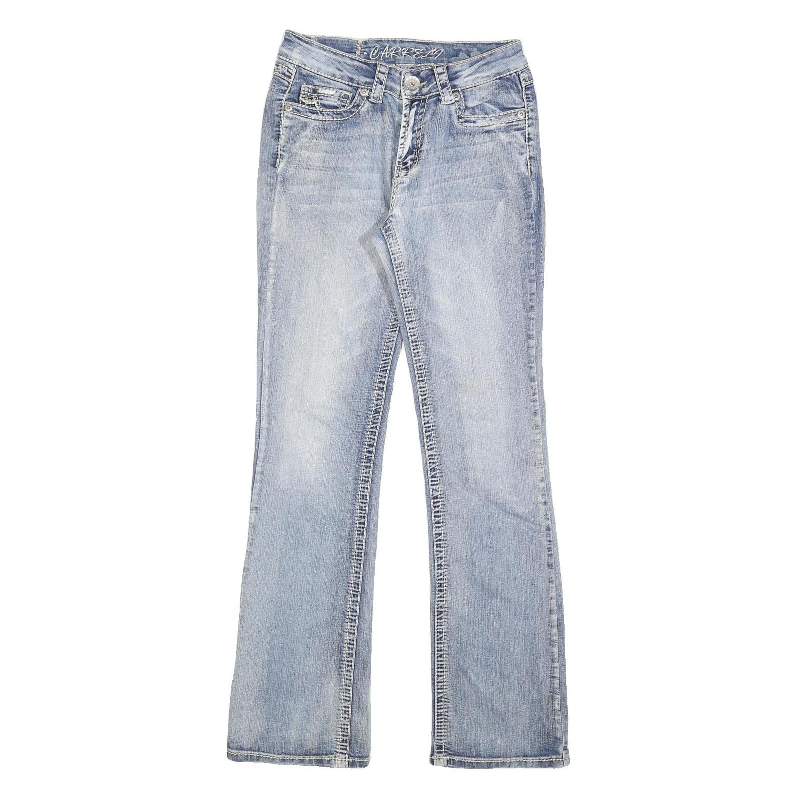 CARELLI Womens Jeans Blue Cotton Blend Regular Straight Light W26 L31 Stylish Refurbished - N/A refurbished available on Cerqular