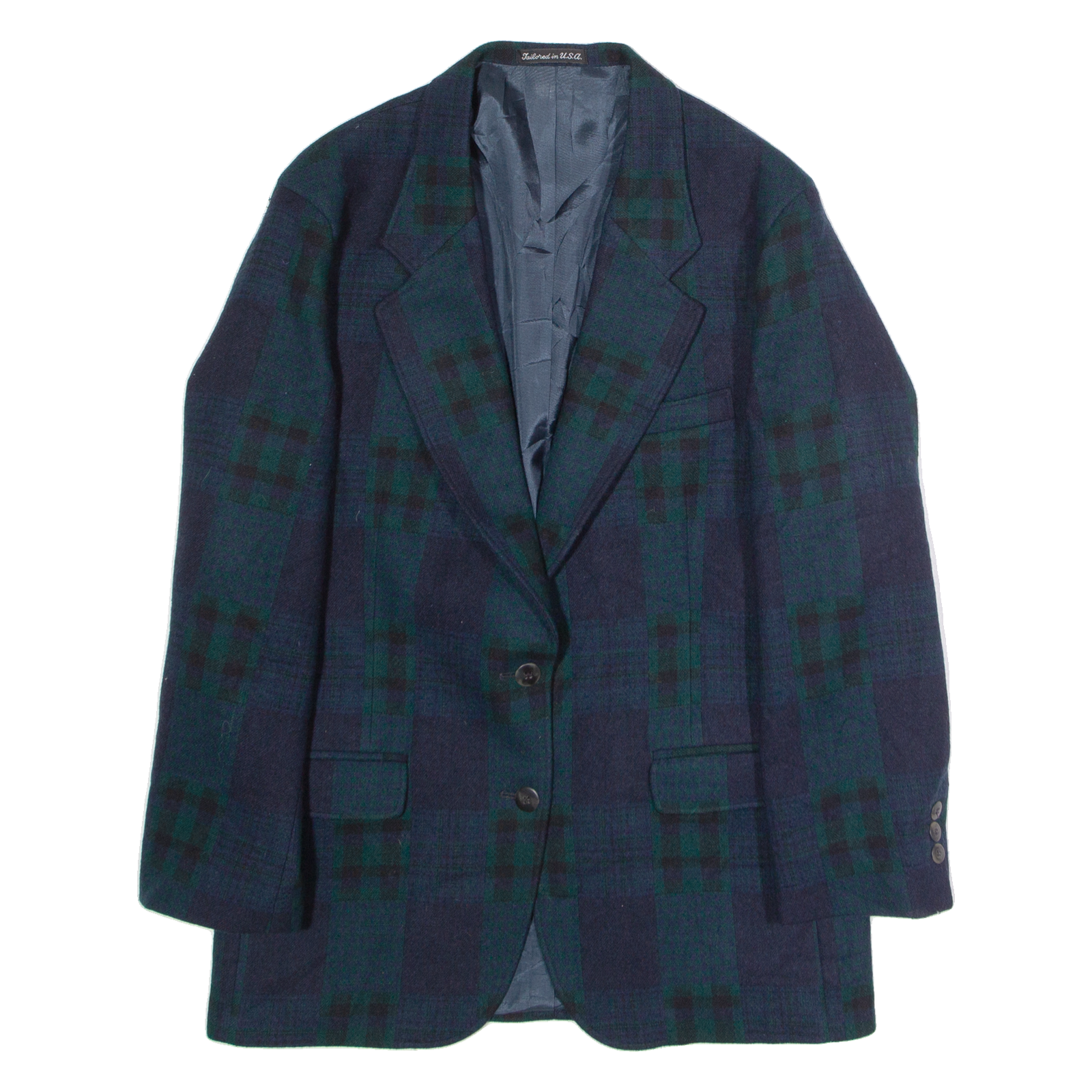 WOOLRICH Womens Blazer Jacket Blue Wool 90s Check S Refurbished - N/A refurbished available on Cerqular