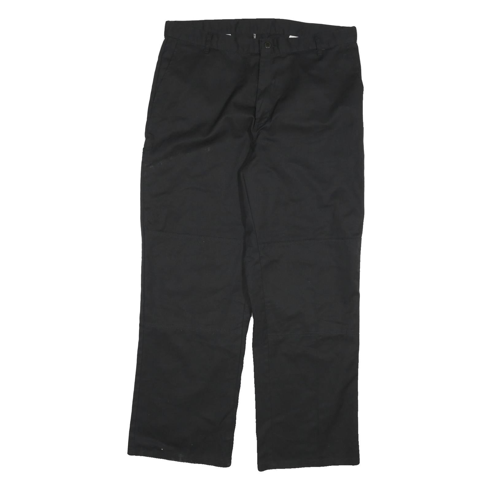 DICKIES Mens Relaxed Black Cotton Blend Zip Trousers W36 L31 Workwear Refurbished - N/A refurbished available on Cerqular
