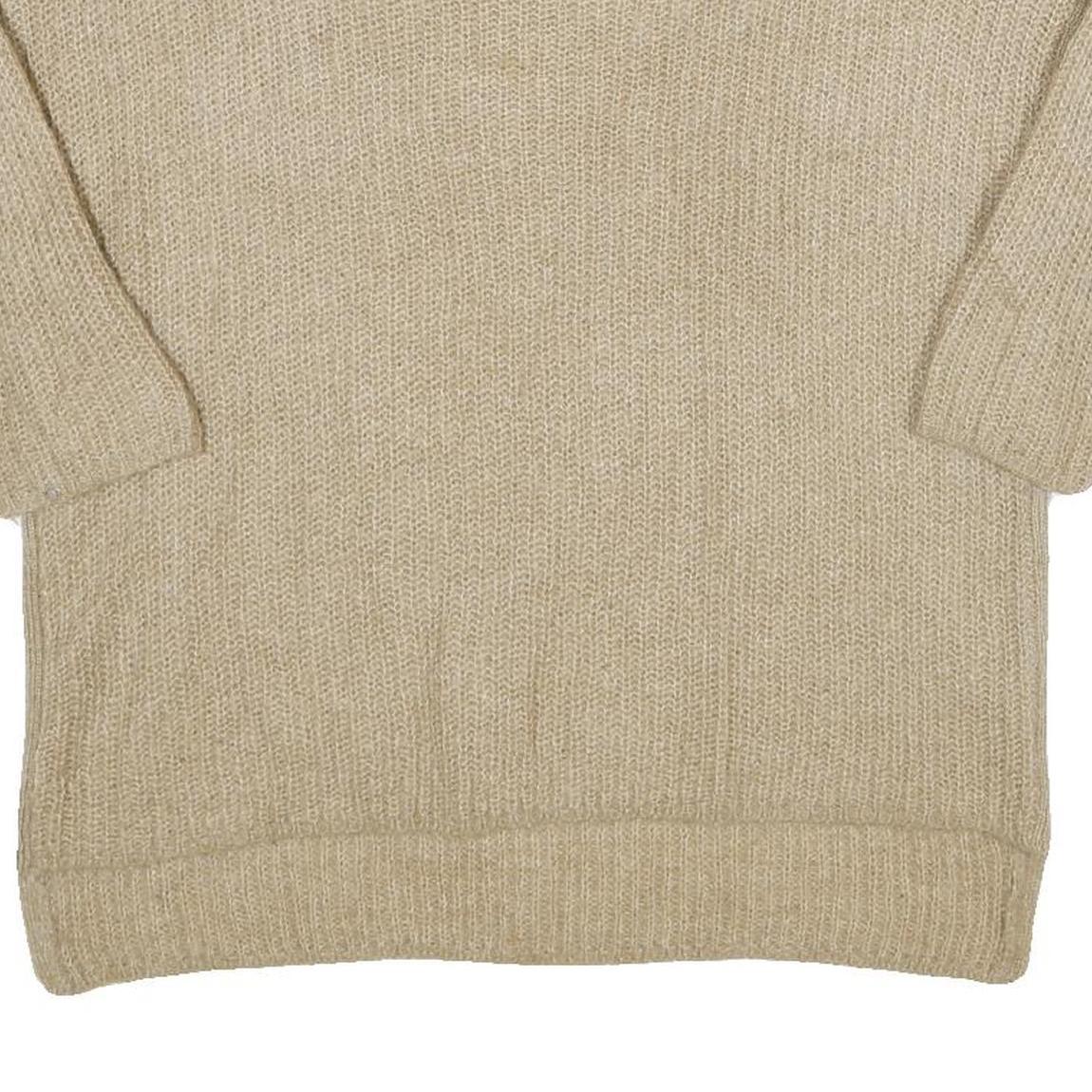 ZARA Womens Beige Wool Blend Plain Crew Neck Chunky Knit Jumper M Comfortable Refurbished - N/A refurbished available on Cerqular