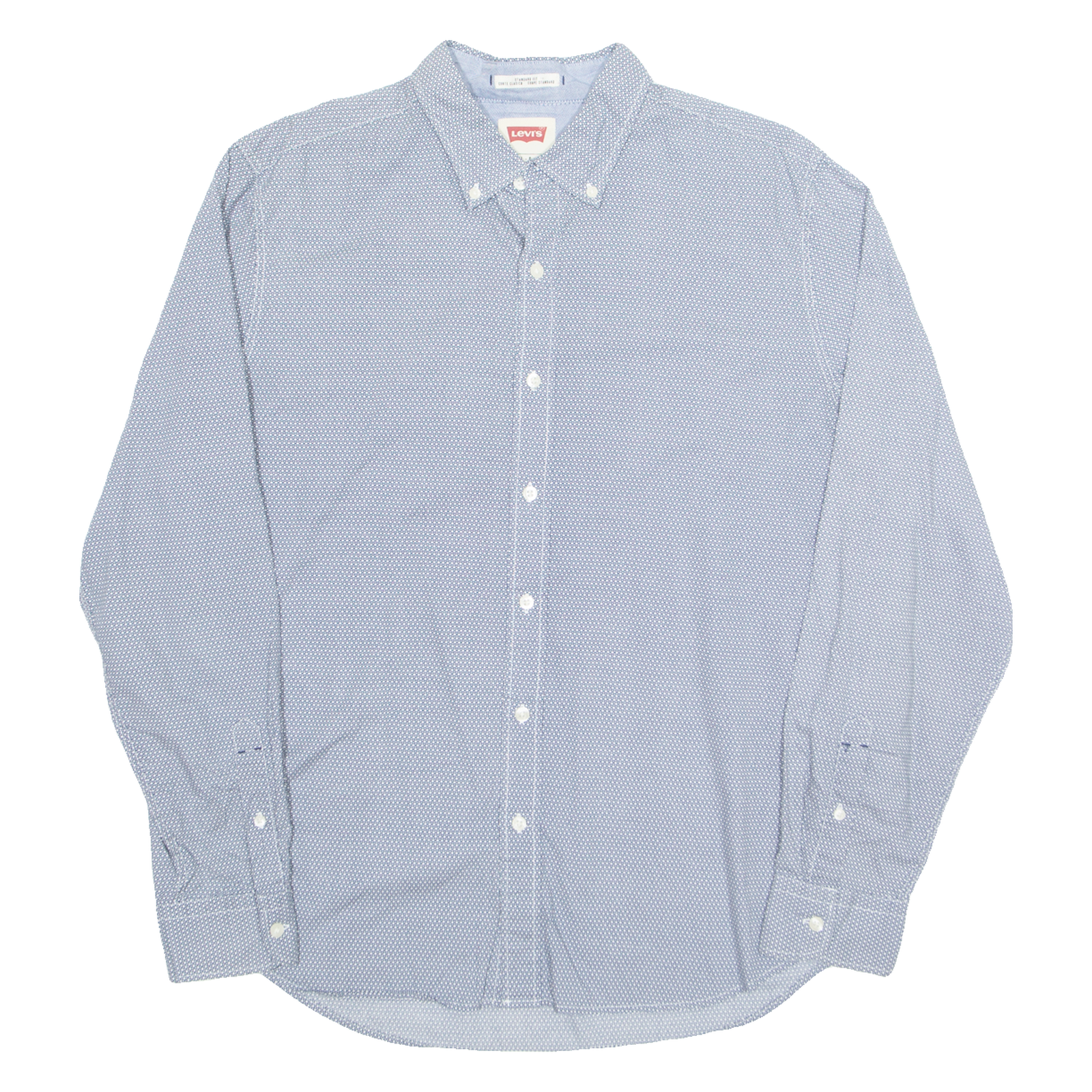 LEVI'S Mens Shirt Blue Spotted Long Sleeve L Refurbished - N/A refurbished available on Cerqular