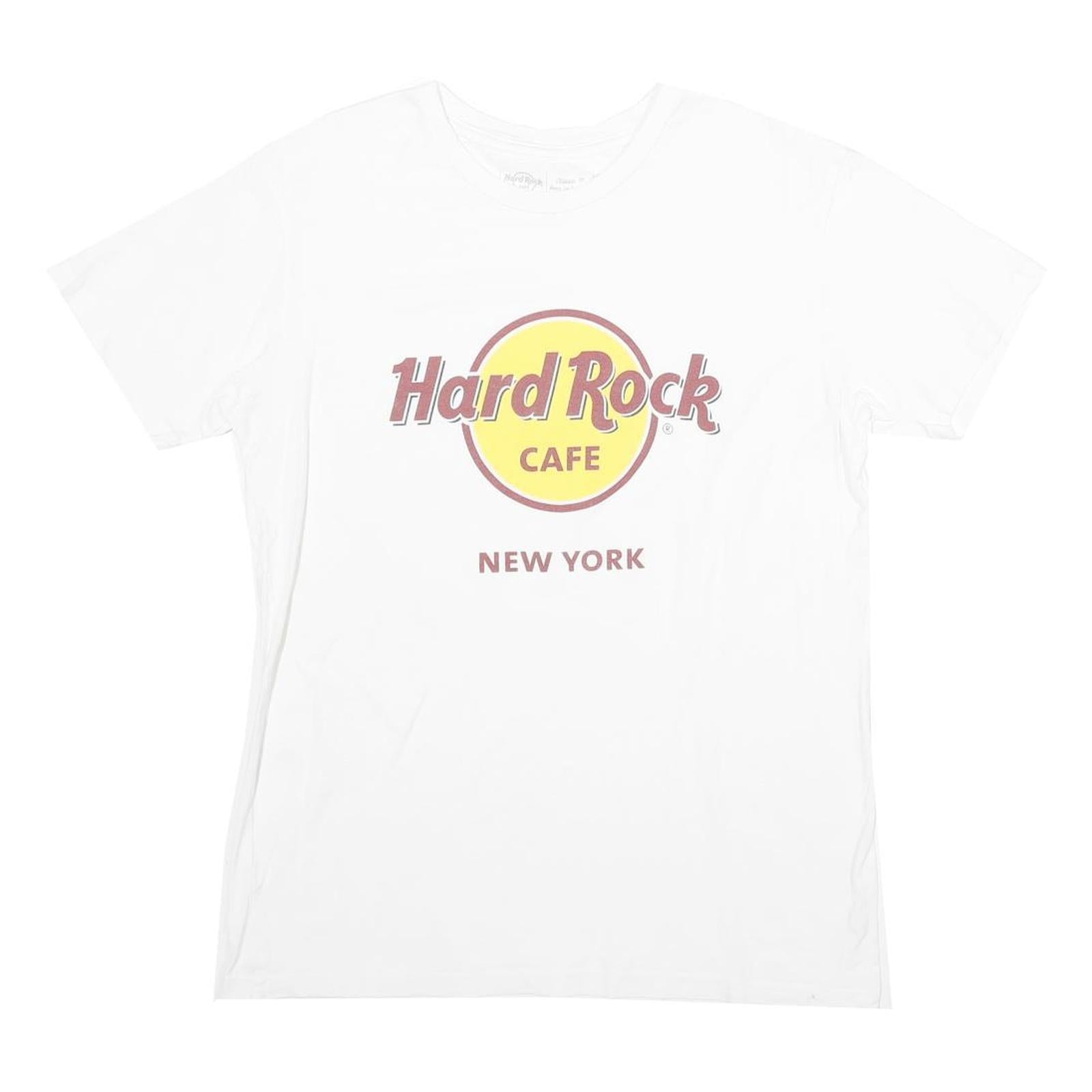HARD ROCK CAFE Mens White New York Graphic T-Shirt M Short Sleeve Crew Neck Refurbished - N/A refurbished available on Cerqular