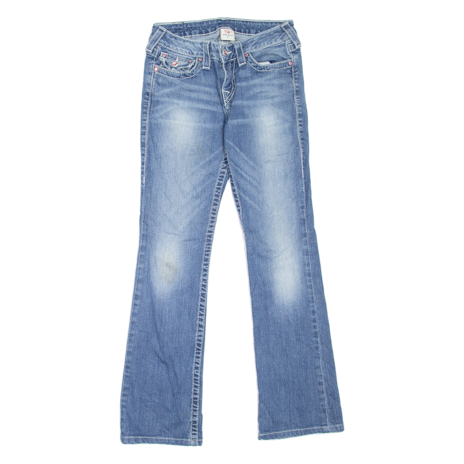 TRUE RELIGION Hi-Rise Womens Jeans Blue Regular Bootcut Stone Wash W27 L29 Refurbished - N/A refurbished available on Cerqular