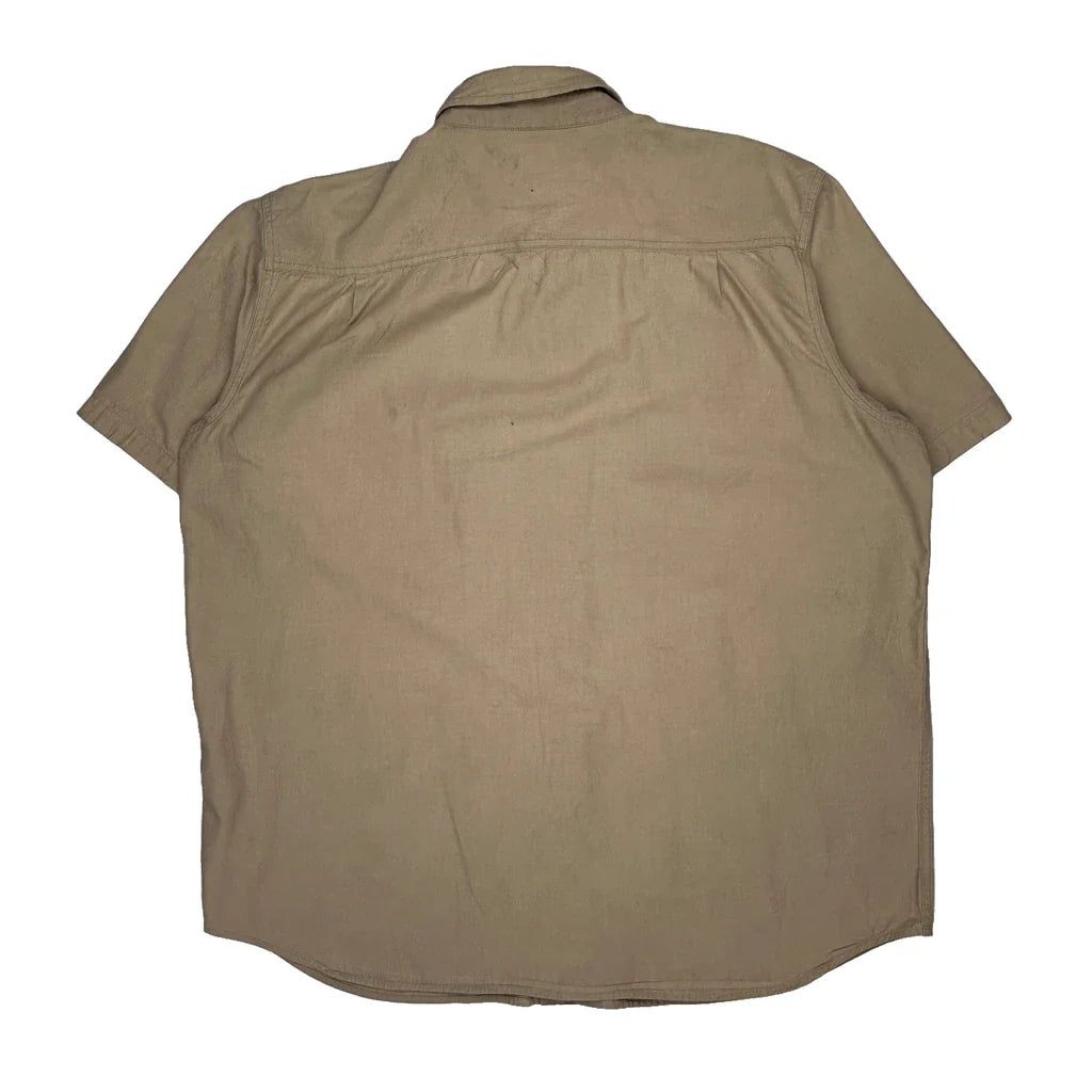 Buy Carhartt Short Sleeve Shirt - 2XL Beige Cotton Refurbished - $46.89 Carhartt Short Sleeve Shirt - 2XL Beige Cotton Refurbished - Thrifted (note: this is a term often used to describe second- refurbished available on Cerqular