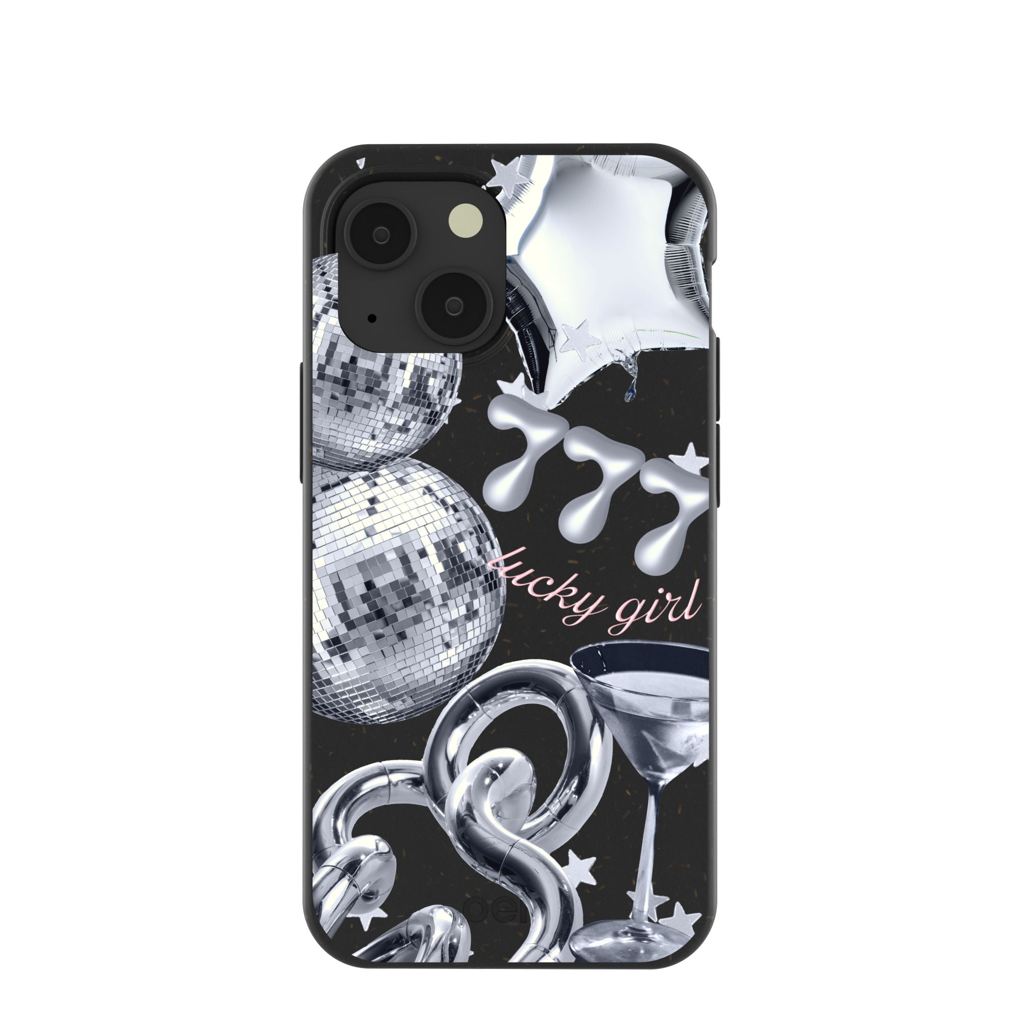 Black Cosmic Luck iPhone 13 Mini Case Refurbished - Pela Case refurbished available on Cerqular