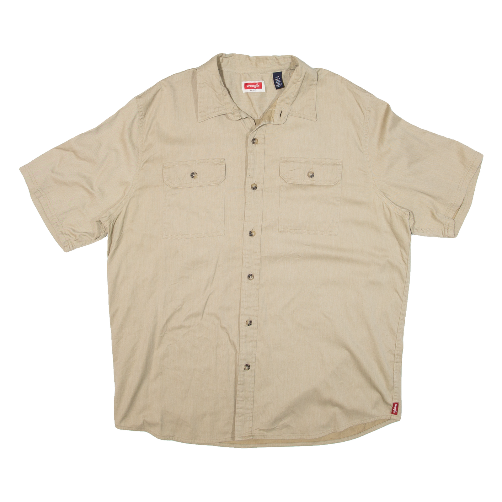 WRANGLER Mens Plain Shirt Beige L Refurbished - N/A refurbished available on Cerqular