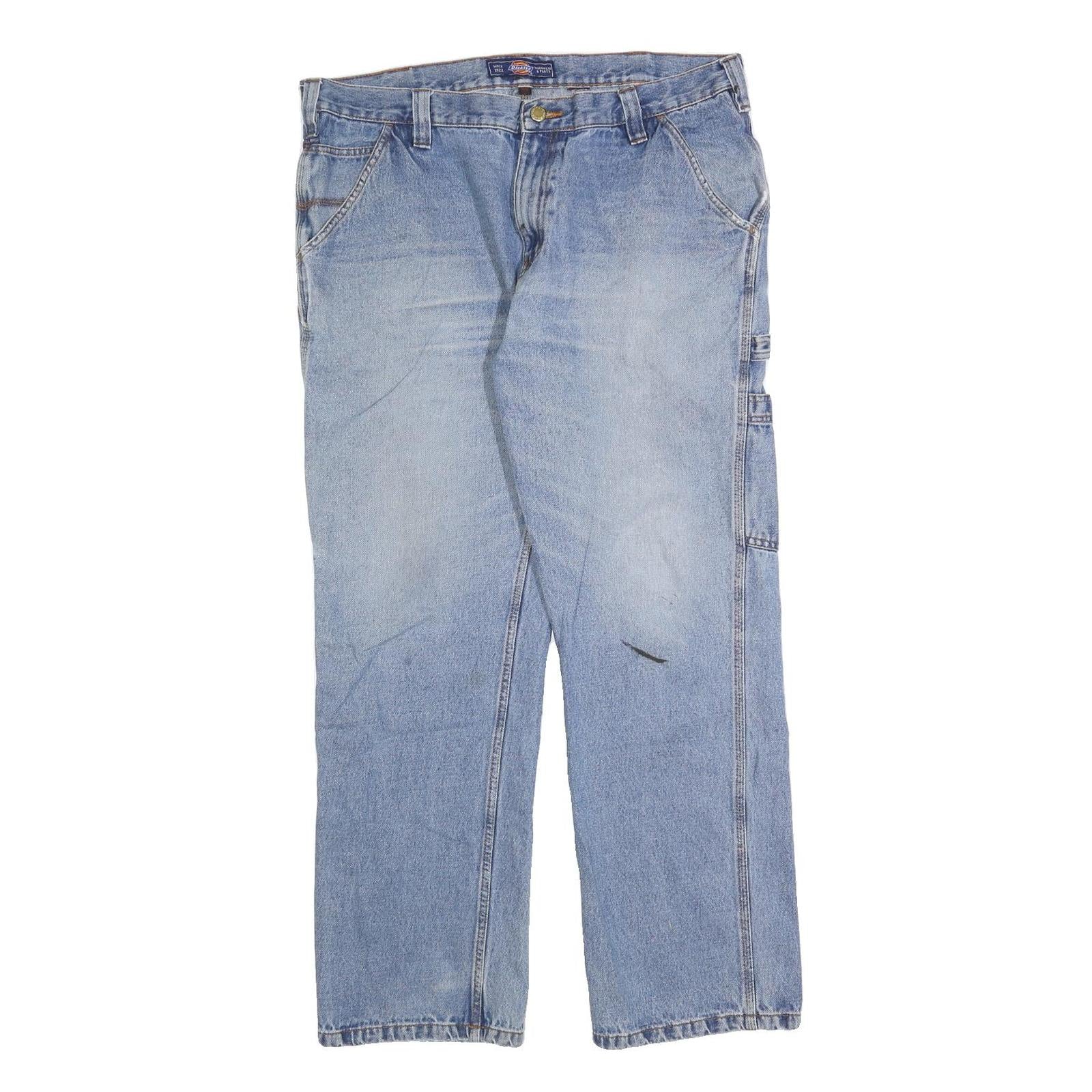 DICKIES Mens Regular Fit Blue Denim Straight Jeans W36 L28 Workwear Style Refurbished - N/A refurbished available on Cerqular