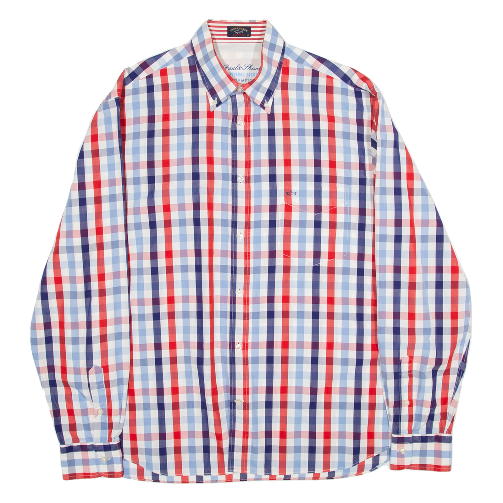 PAUL & SHARK Mens Shirt Blue Gingham Long Sleeve L Refurbished - N/A refurbished available on Cerqular