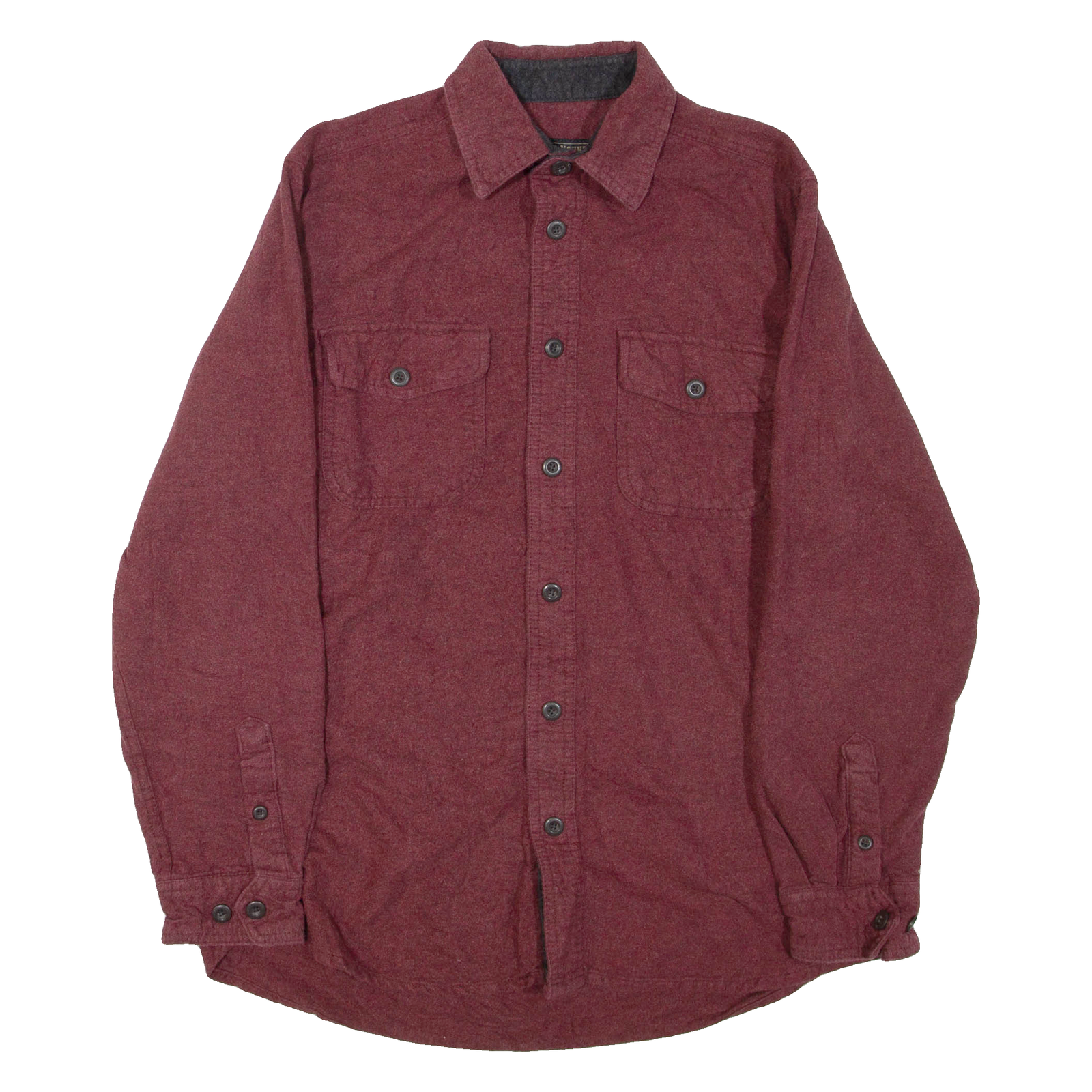 GRIZZLY MOUNTAIN Mens Plain Shirt Maroon Long Sleeve M Refurbished - N/A refurbished available on Cerqular